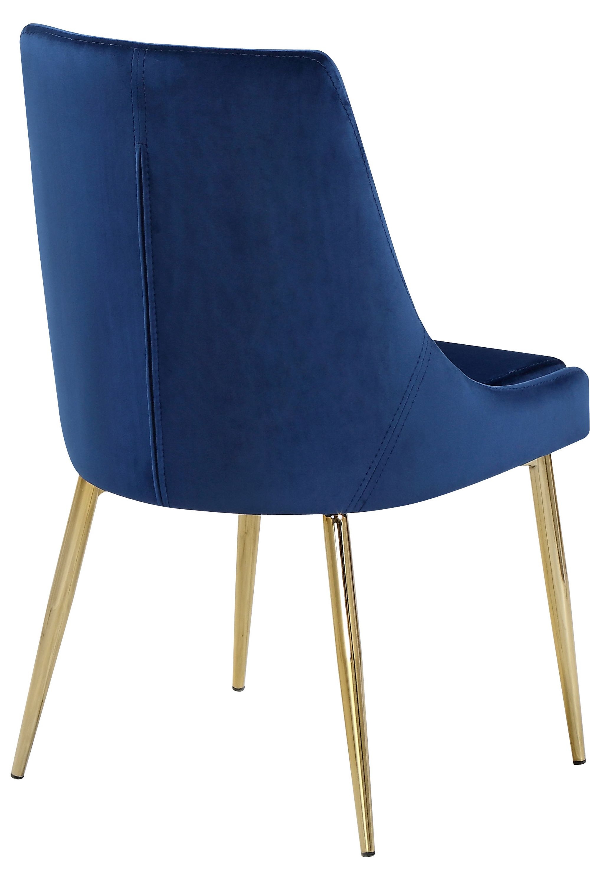 Karina Velvet Dining Chair with Polished Metal Frame