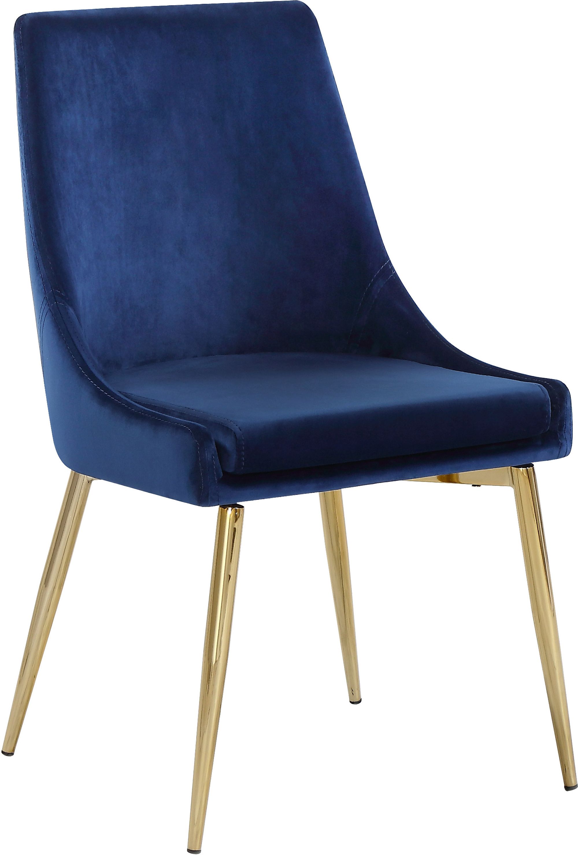 Karina Velvet Dining Chair with Polished Gold Metal Frame