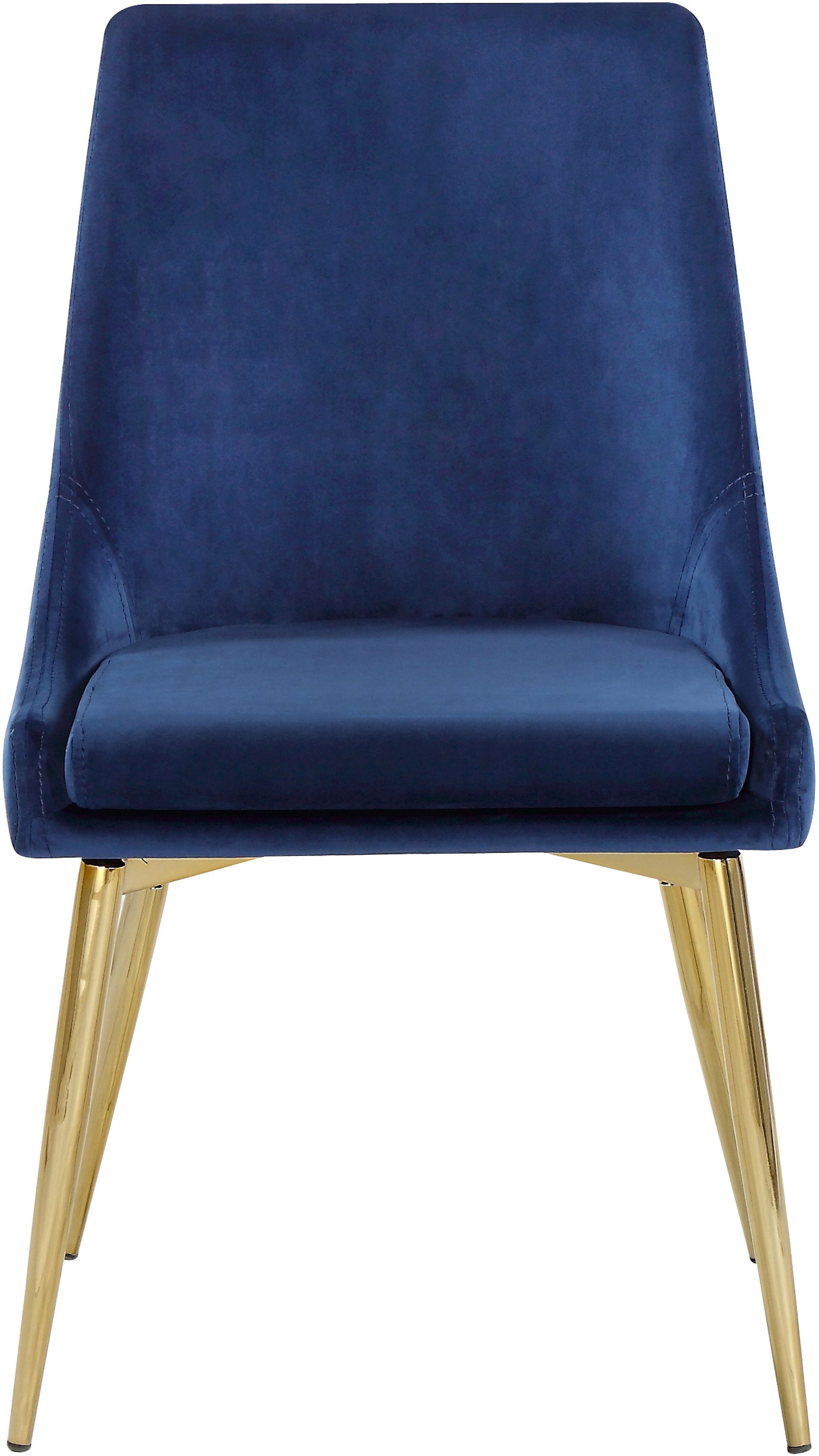 Karina Velvet Dining Chair with Polished Metal Frame