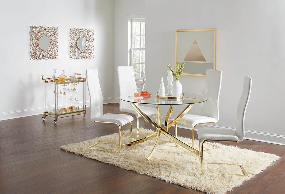Montclair Leatherette Side Chair with Metal Base