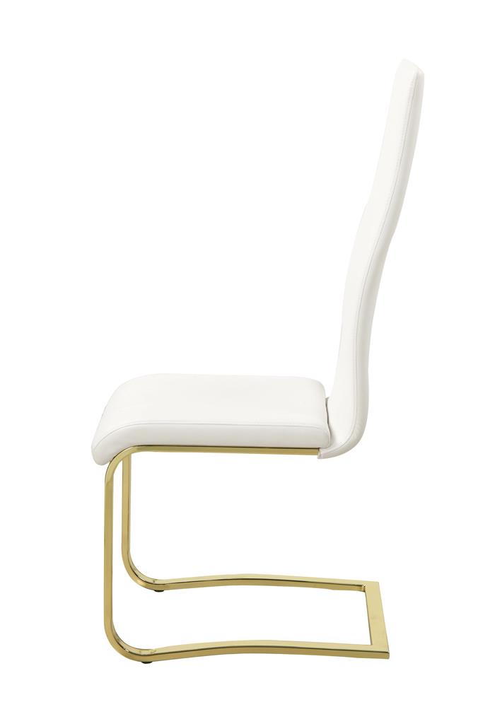 Montclair Leatherette Side Chair with Metal Base