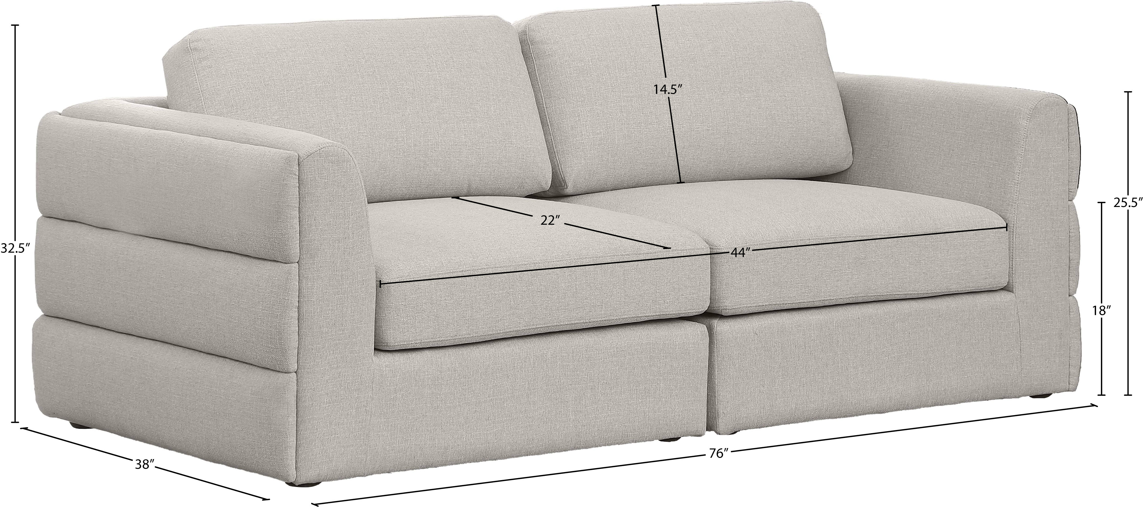 Beckham 76" Linen Modular Sofa
