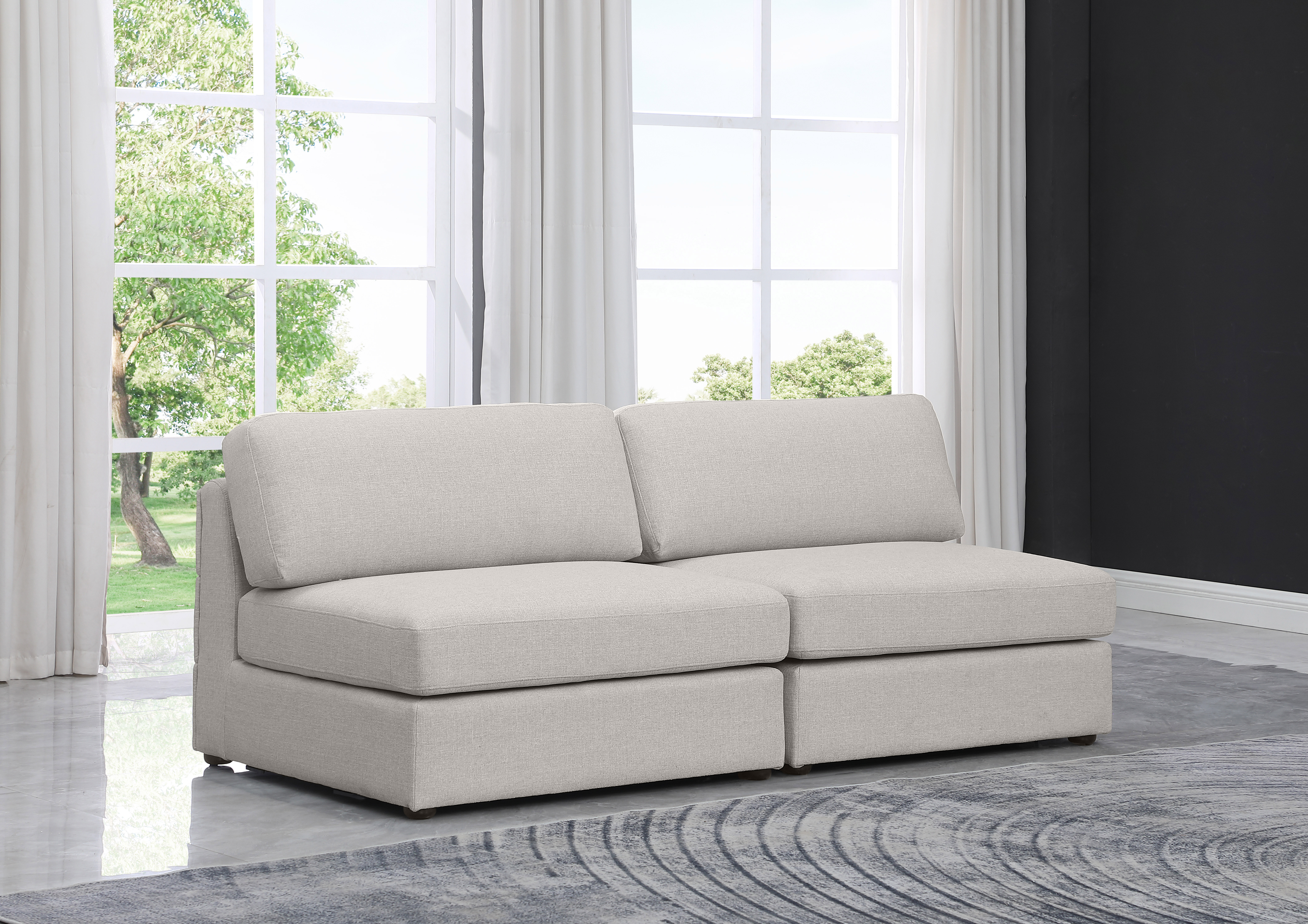 Beckham 76" Linen Modular Armless Sofa