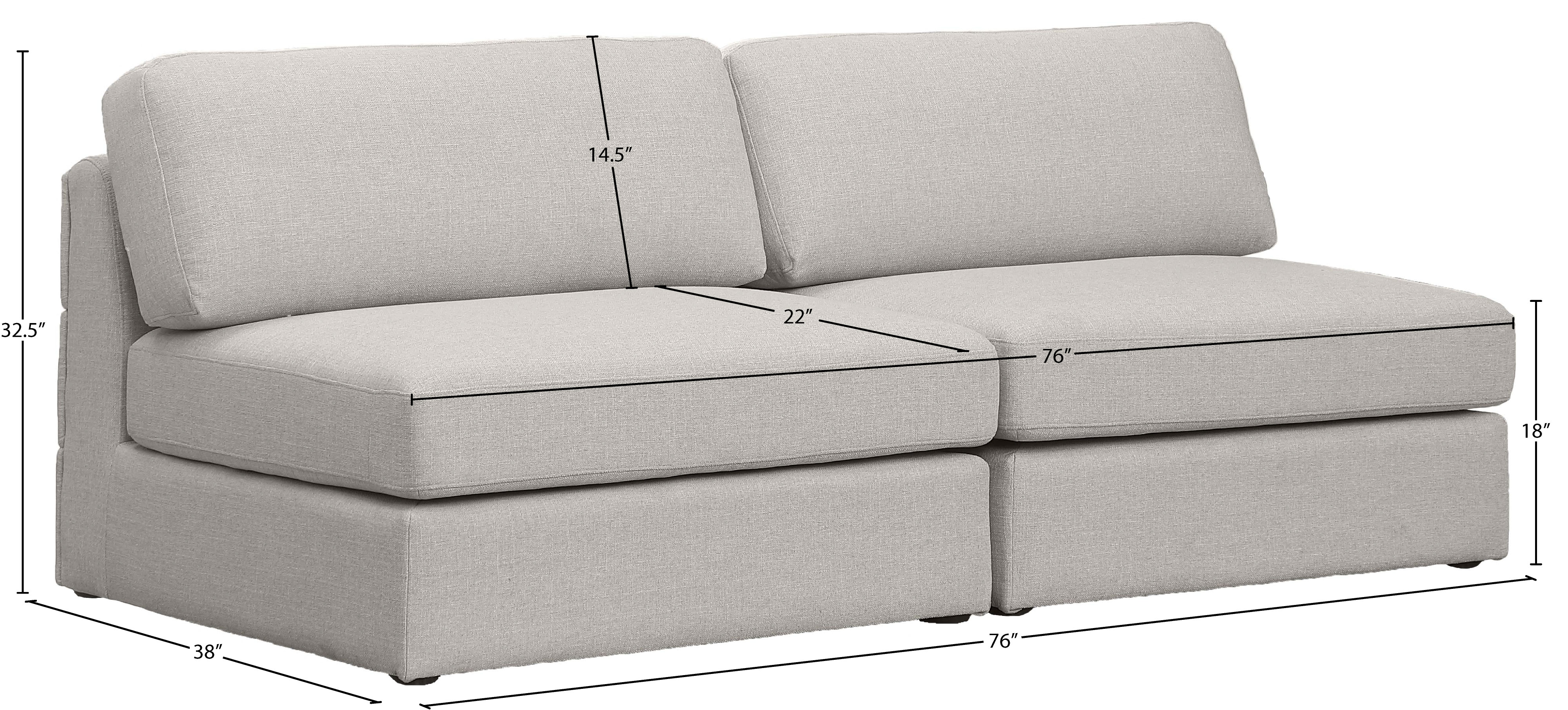 Beckham 76" Linen Modular Armless Sofa