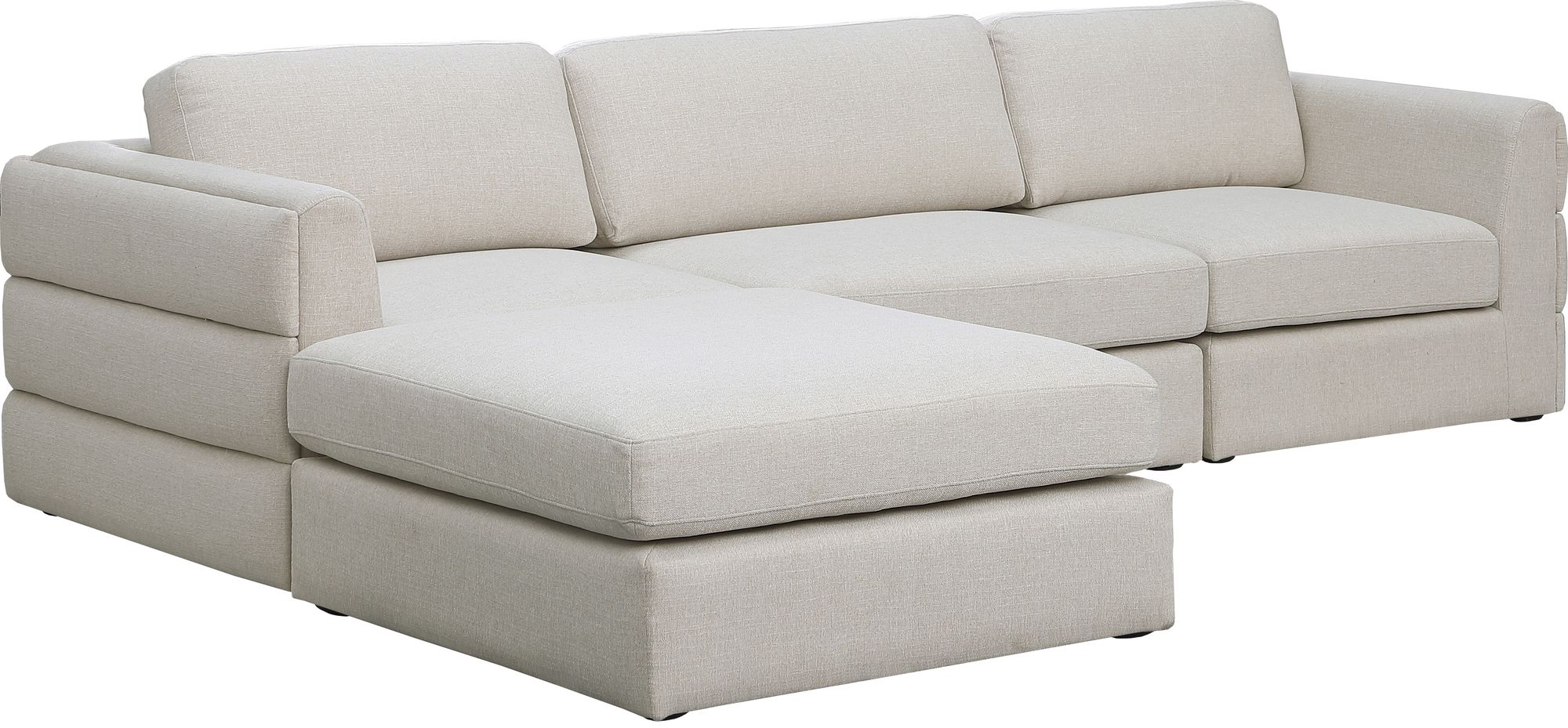Beckham 114" Linen Modular 4-Piece Sectional