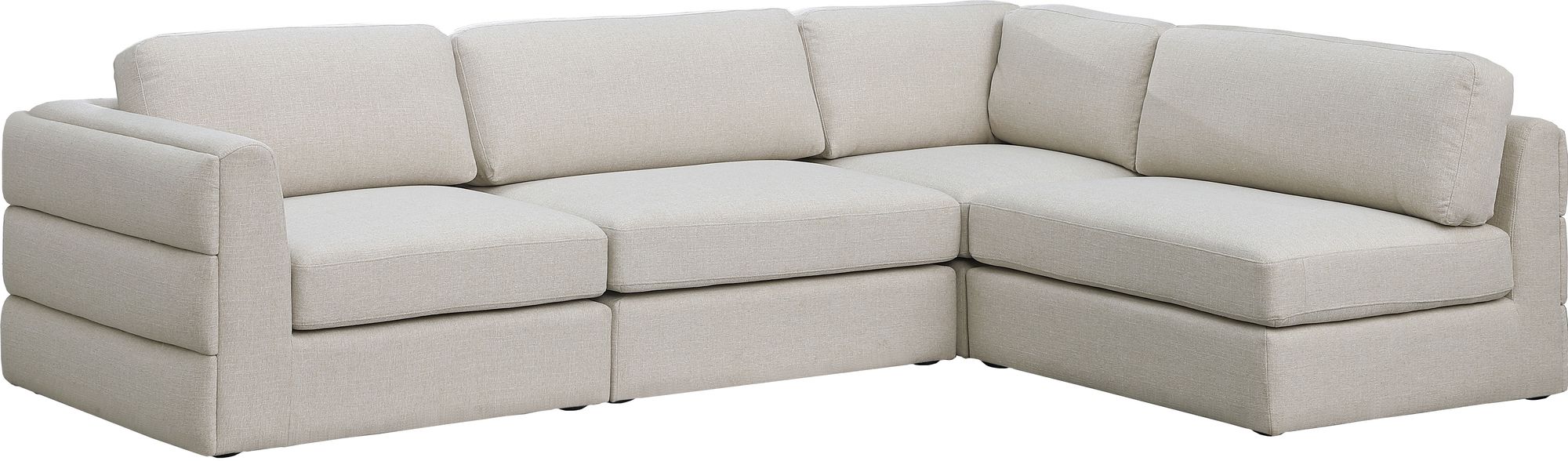 Beckham 114" Linen Modular 4-Piece Corner Sectional