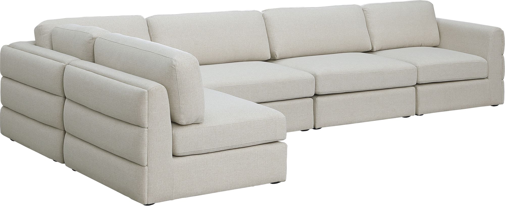 Beckham 152" 5-Piece Linen Modular Corner Sectional