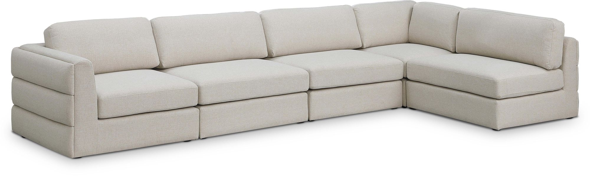 Beckham 152" 5-Piece Linen Fabric Modular Corner Sectional Sofa