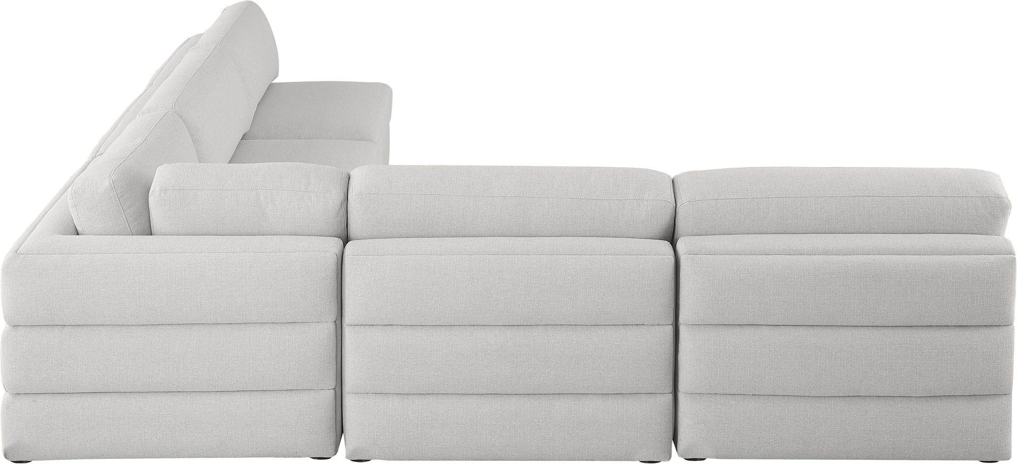 Beckham 114" 5-Piece Linen Modular Corner Armless Sectional