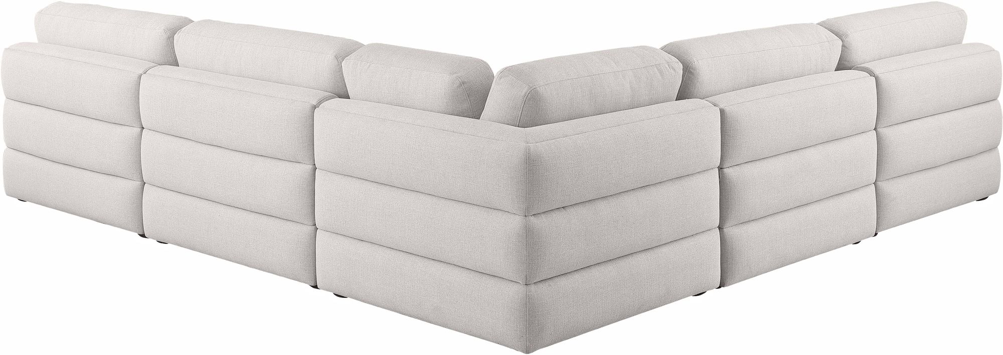 Beckham 114" 5-Piece Linen Modular Corner Armless Sectional
