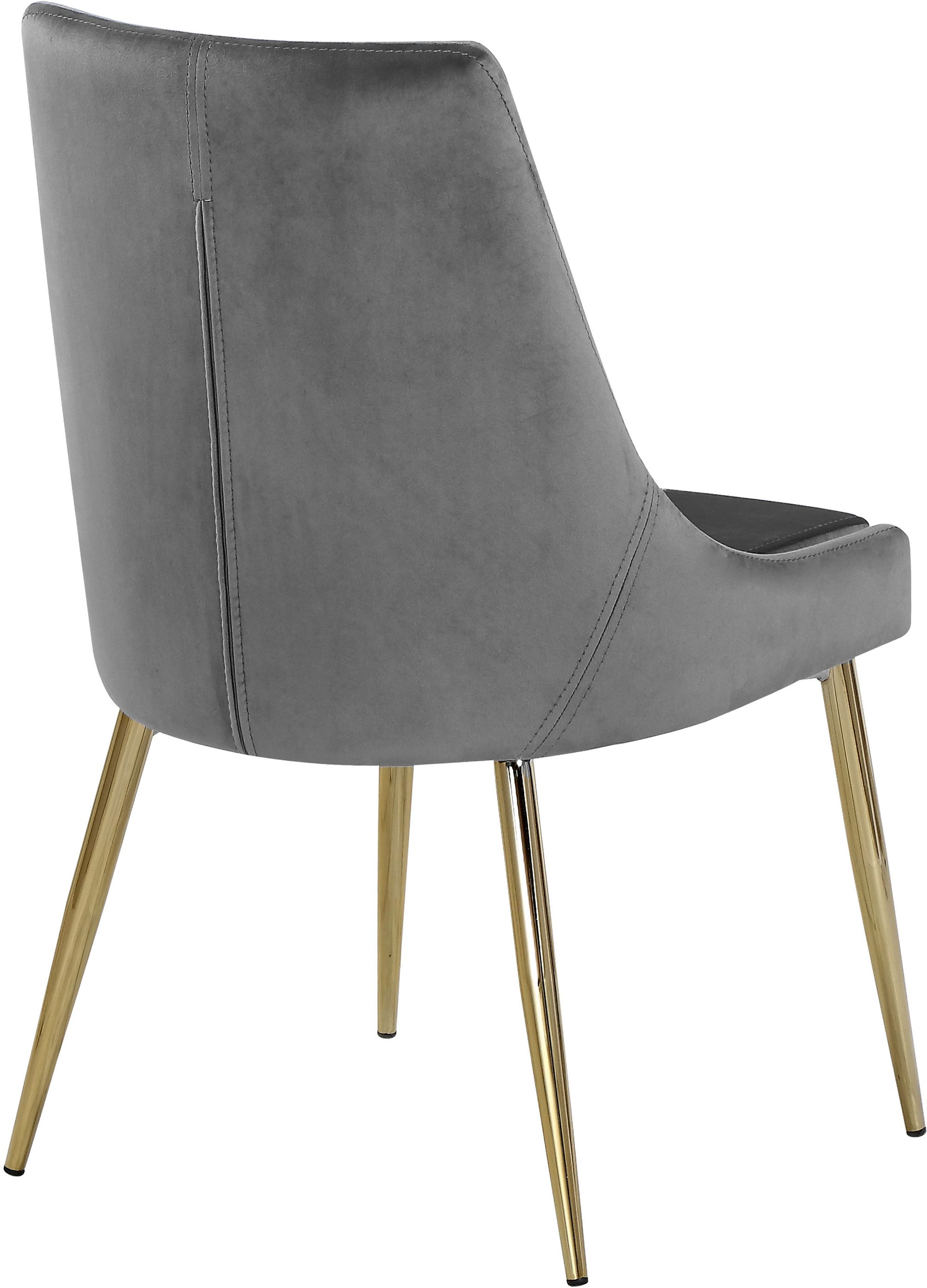 Karina Velvet Dining Chair with Polished Gold Metal Frame