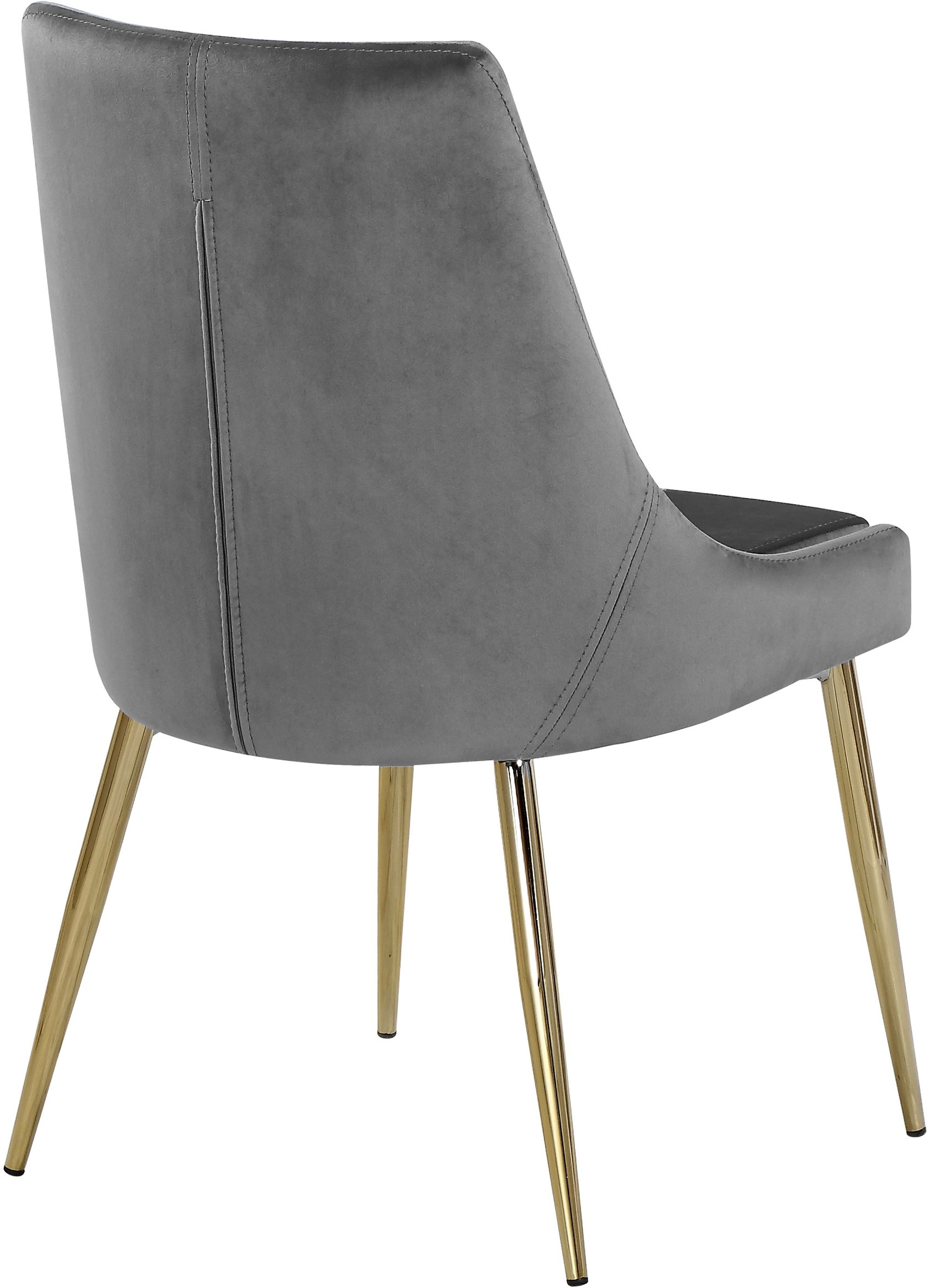 Karina Velvet Dining Chair with Polished Metal Frame