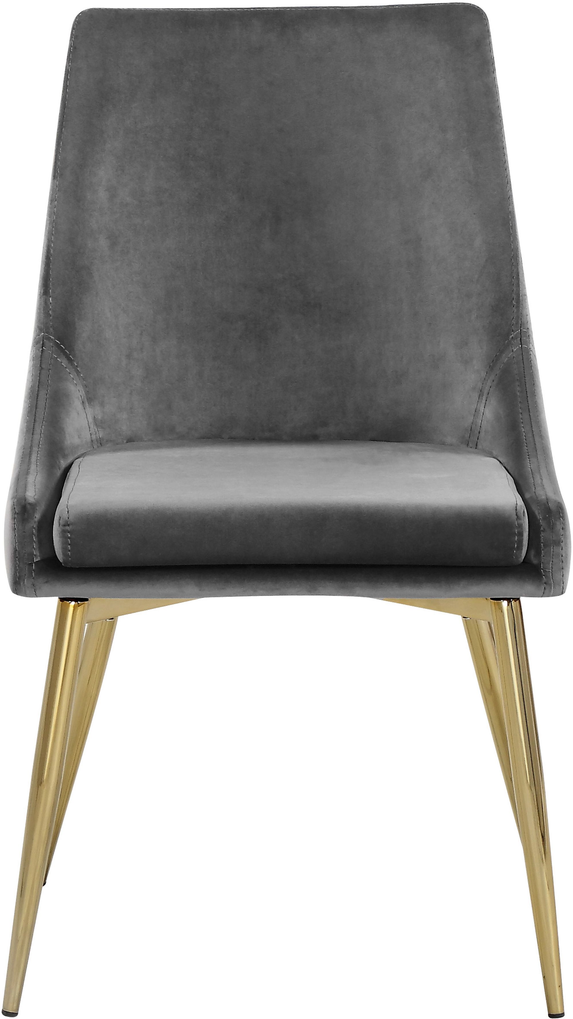 Karina Velvet Dining Chair with Polished Gold Metal Frame