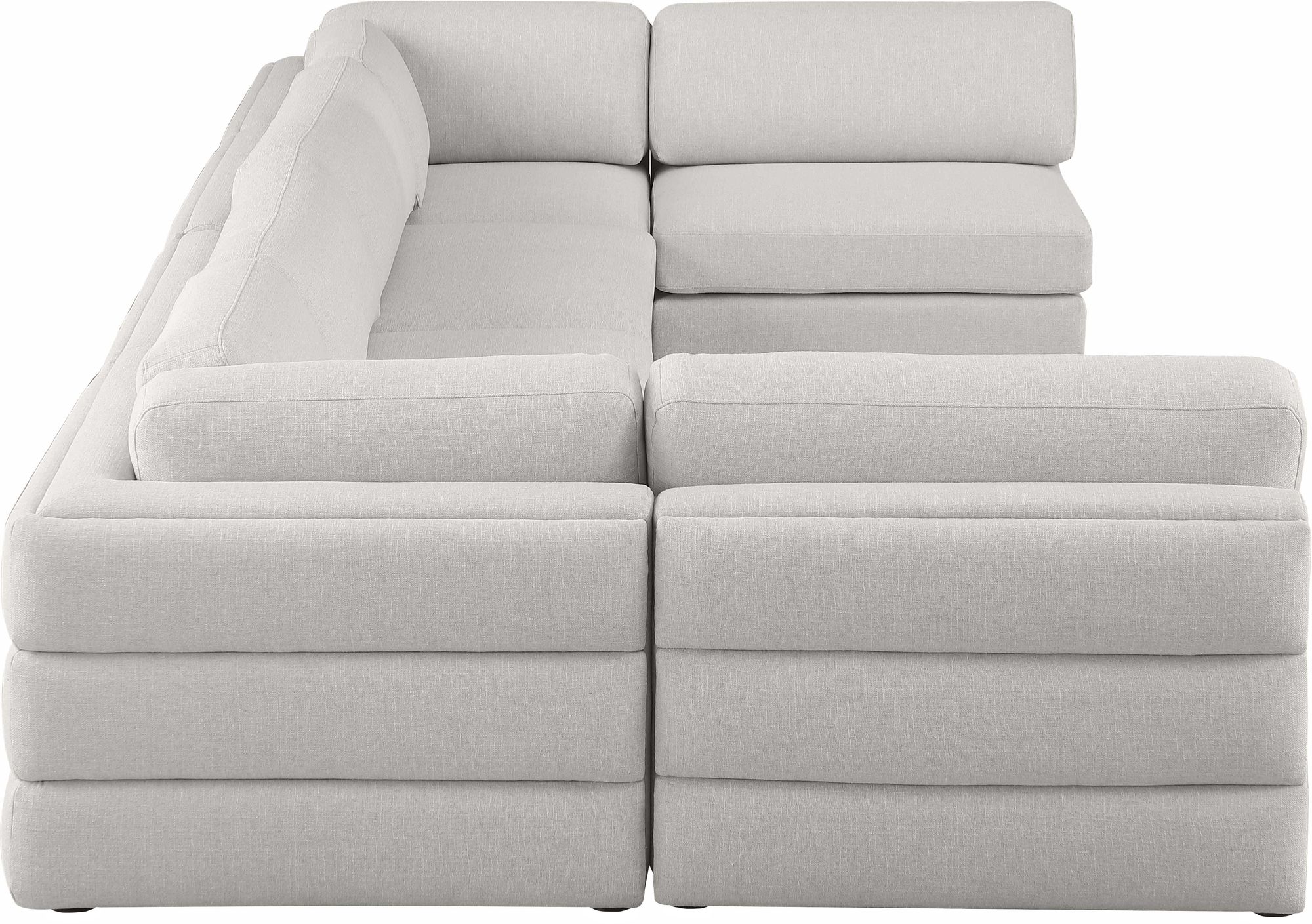 Beckham 152" 6-Piece Linen Modular U-Shape Corner Sectional