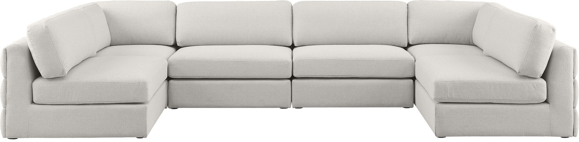 Beckham 152" 6-Piece Linen Modular U-Shape Corner Sectional