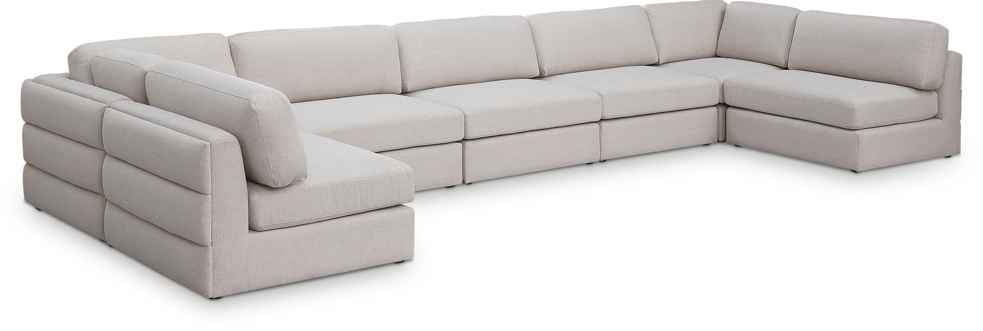 Beckham 190" 7-Piece Linen Fabric Modular Sectional Sofa