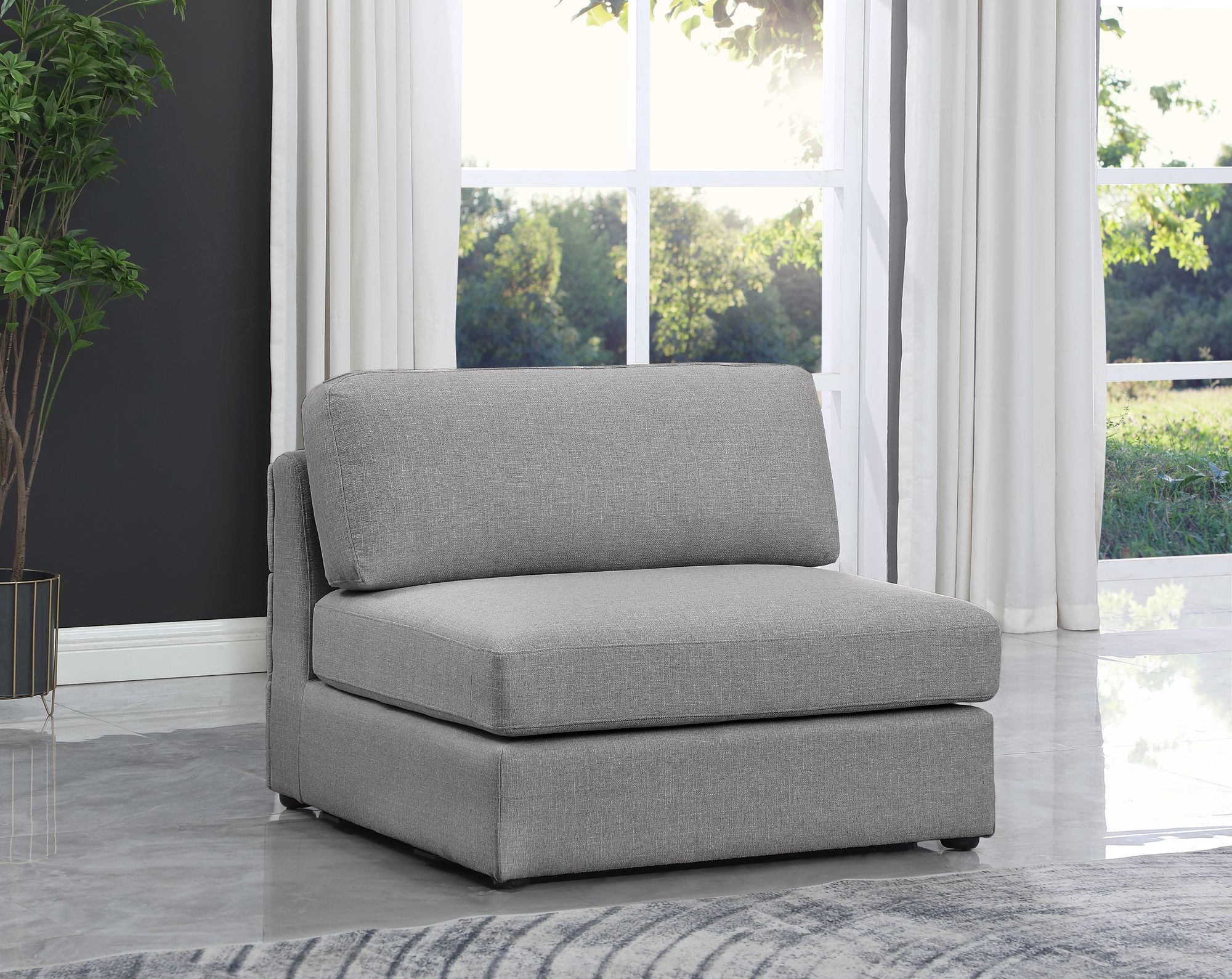 Beckham Linen Modular Armless Chair