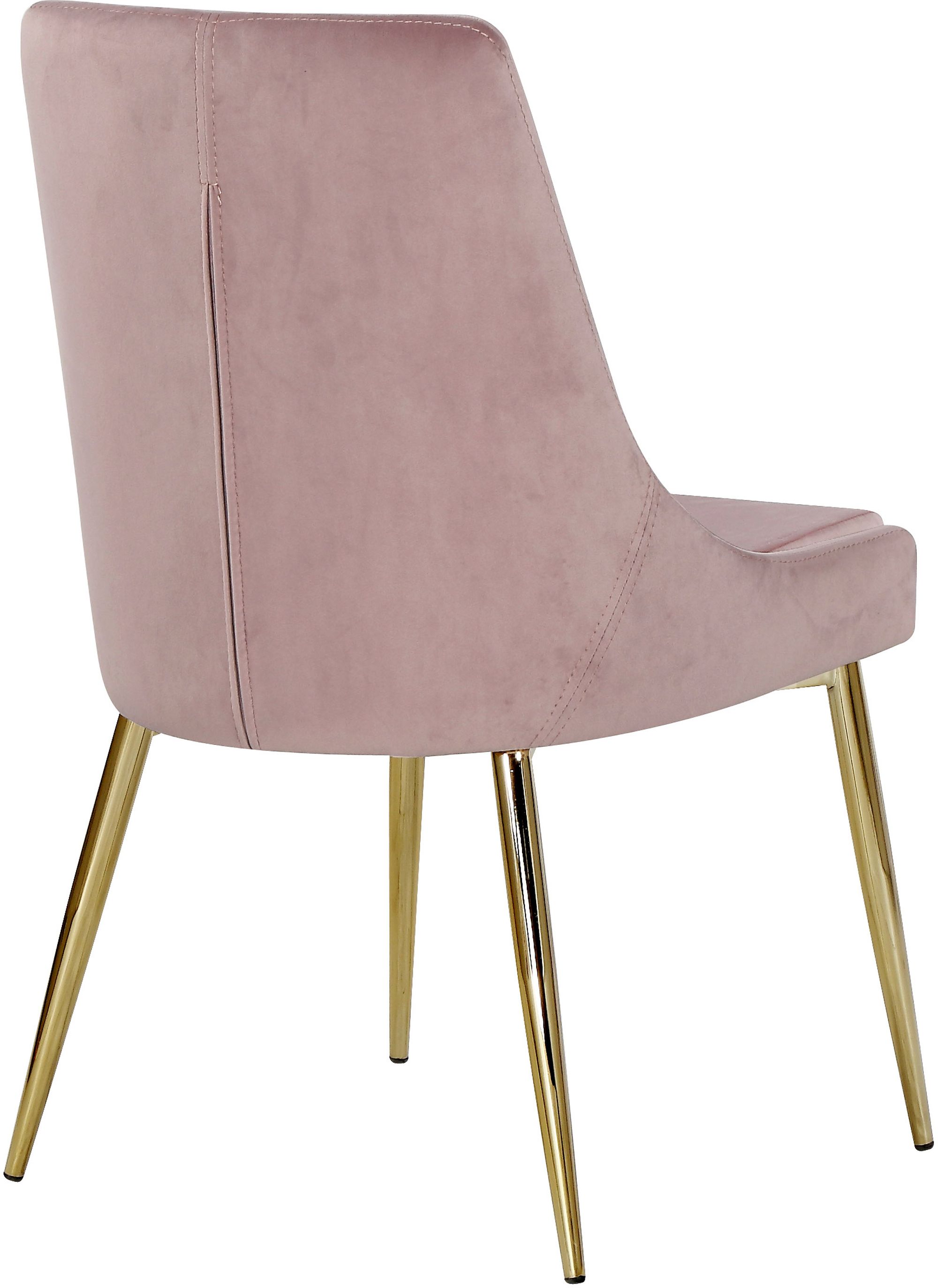 Karina Velvet Dining Chair with Polished Gold Metal Frame