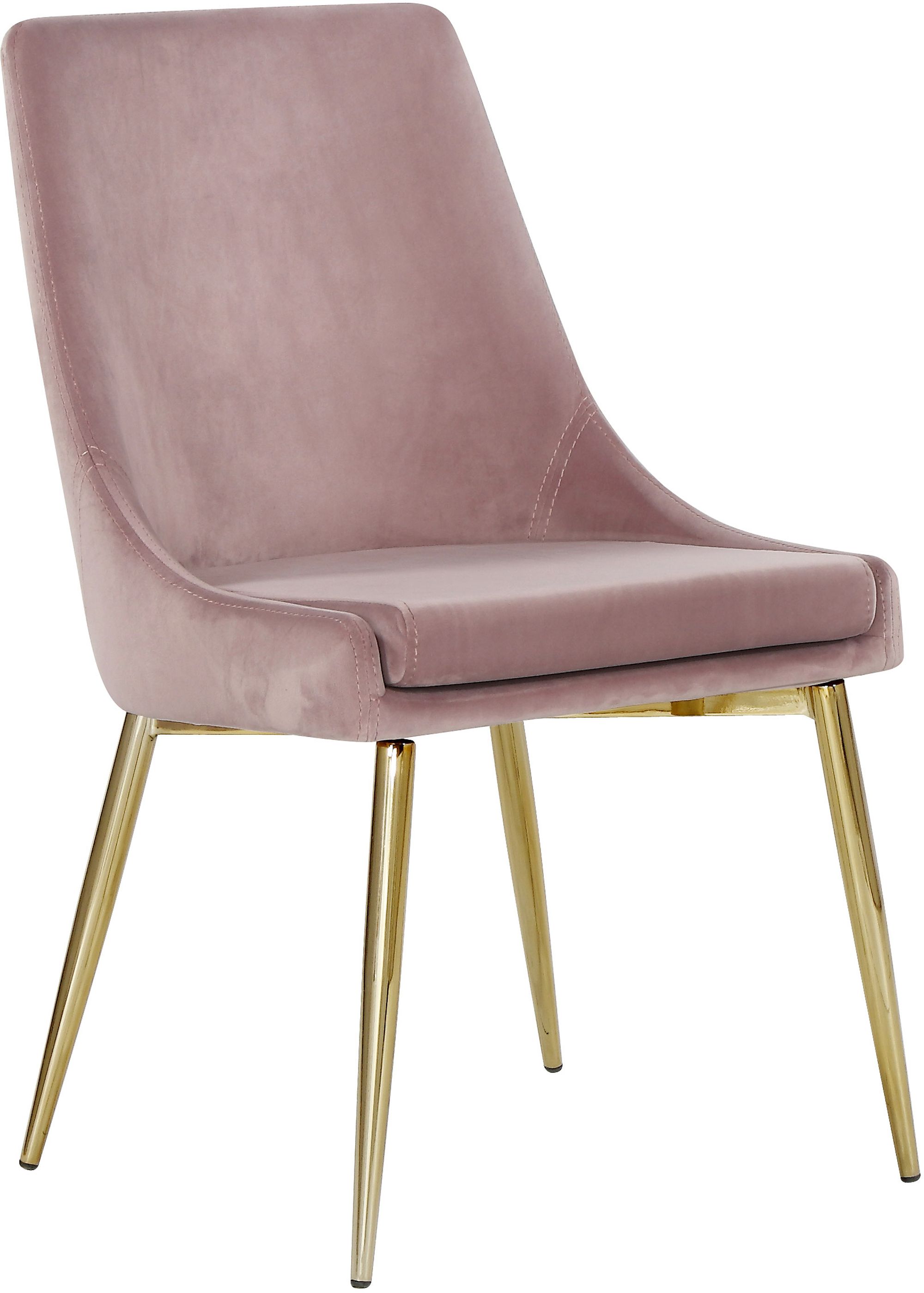 Karina Velvet Dining Chair with Polished Gold Metal Frame