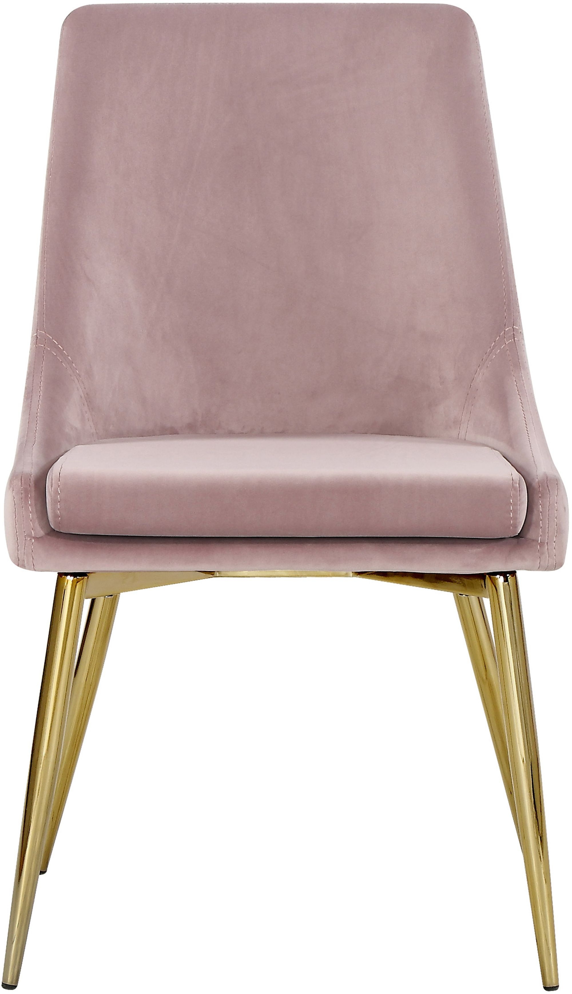 Karina Velvet Dining Chair with Polished Metal Frame