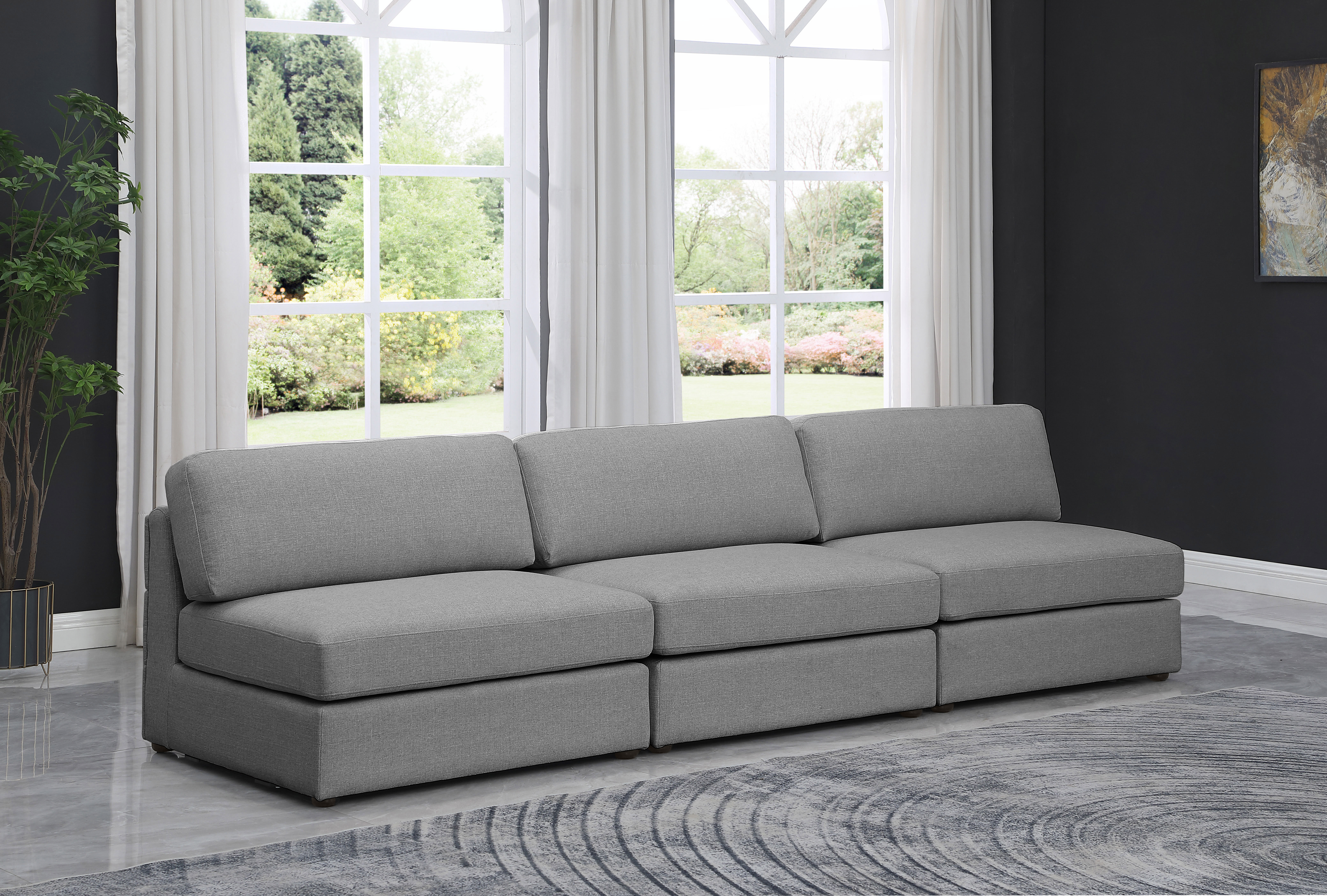 Beckham 114" Linen Modular Armless Sofa