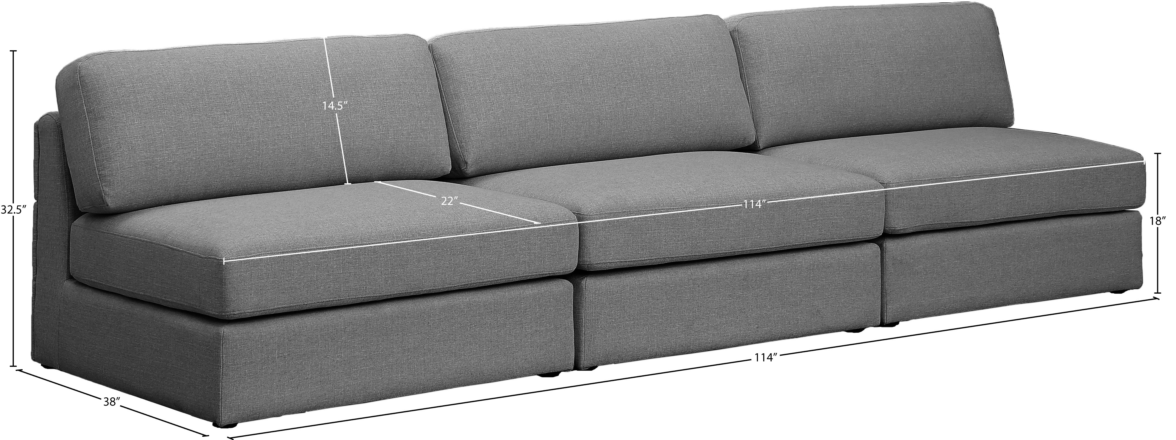 Beckham 114" Linen Modular Armless Sofa