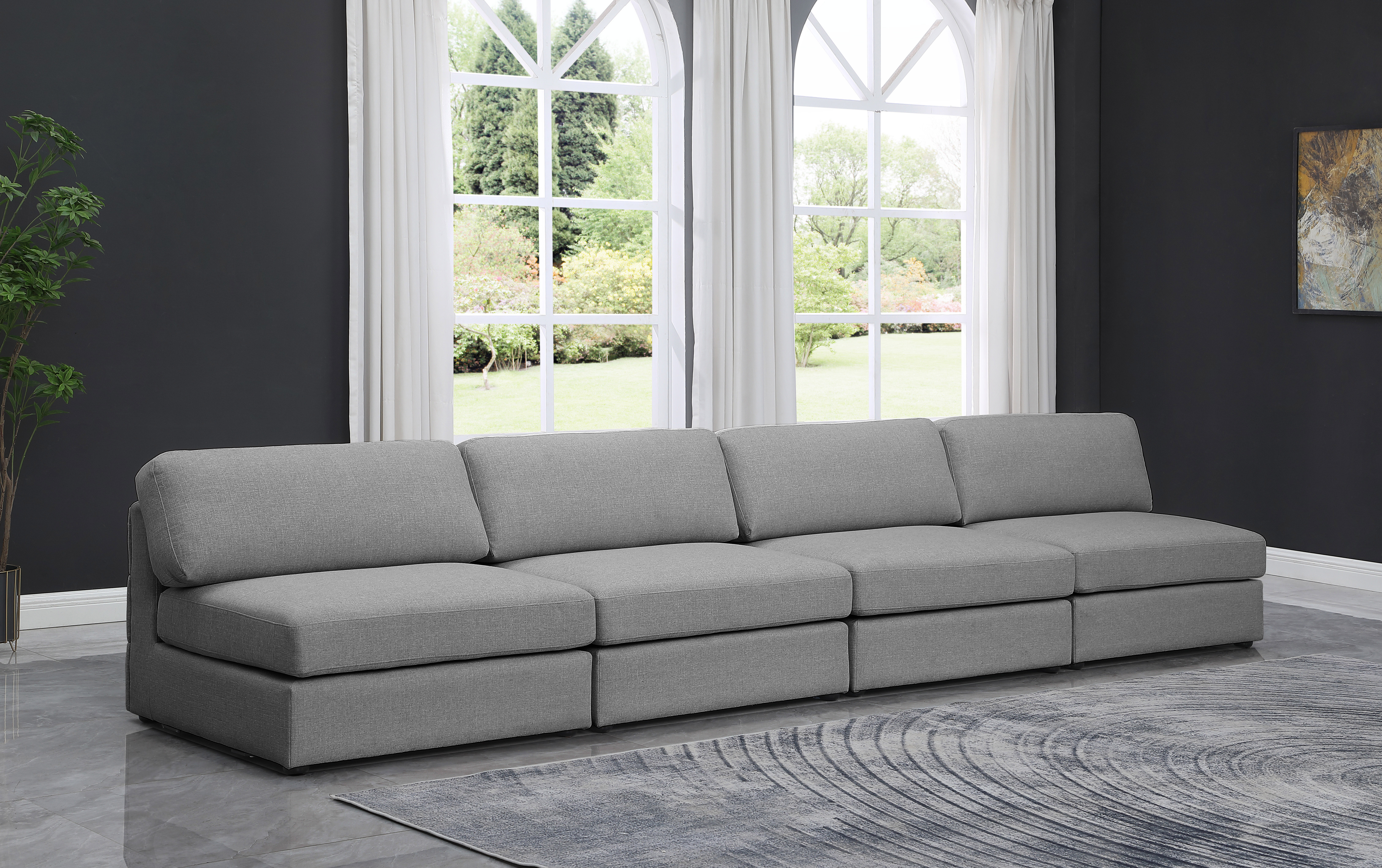Beckham 152" Linen Modular Armless Sofa