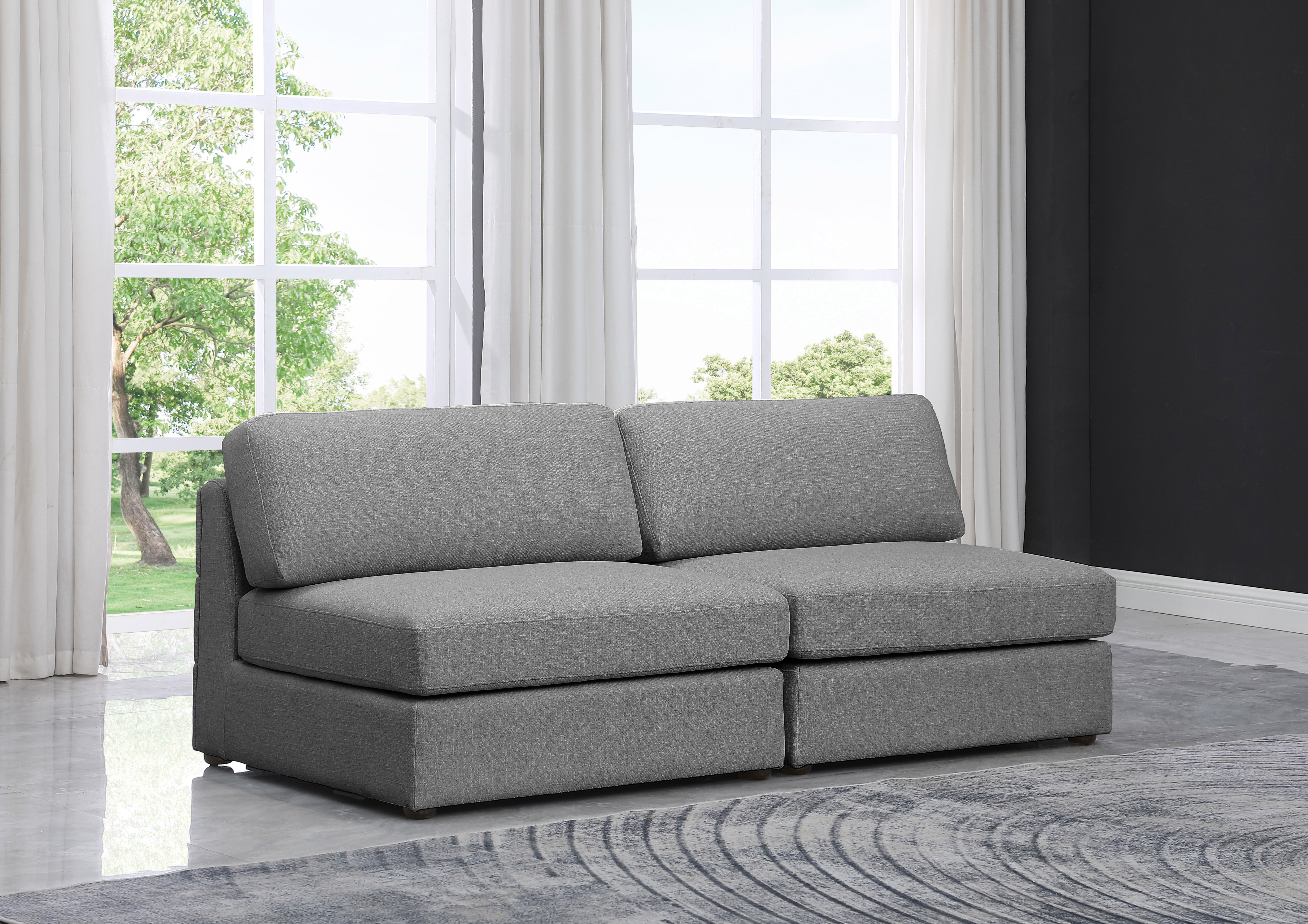 Beckham 76" Linen Modular Armless Sofa
