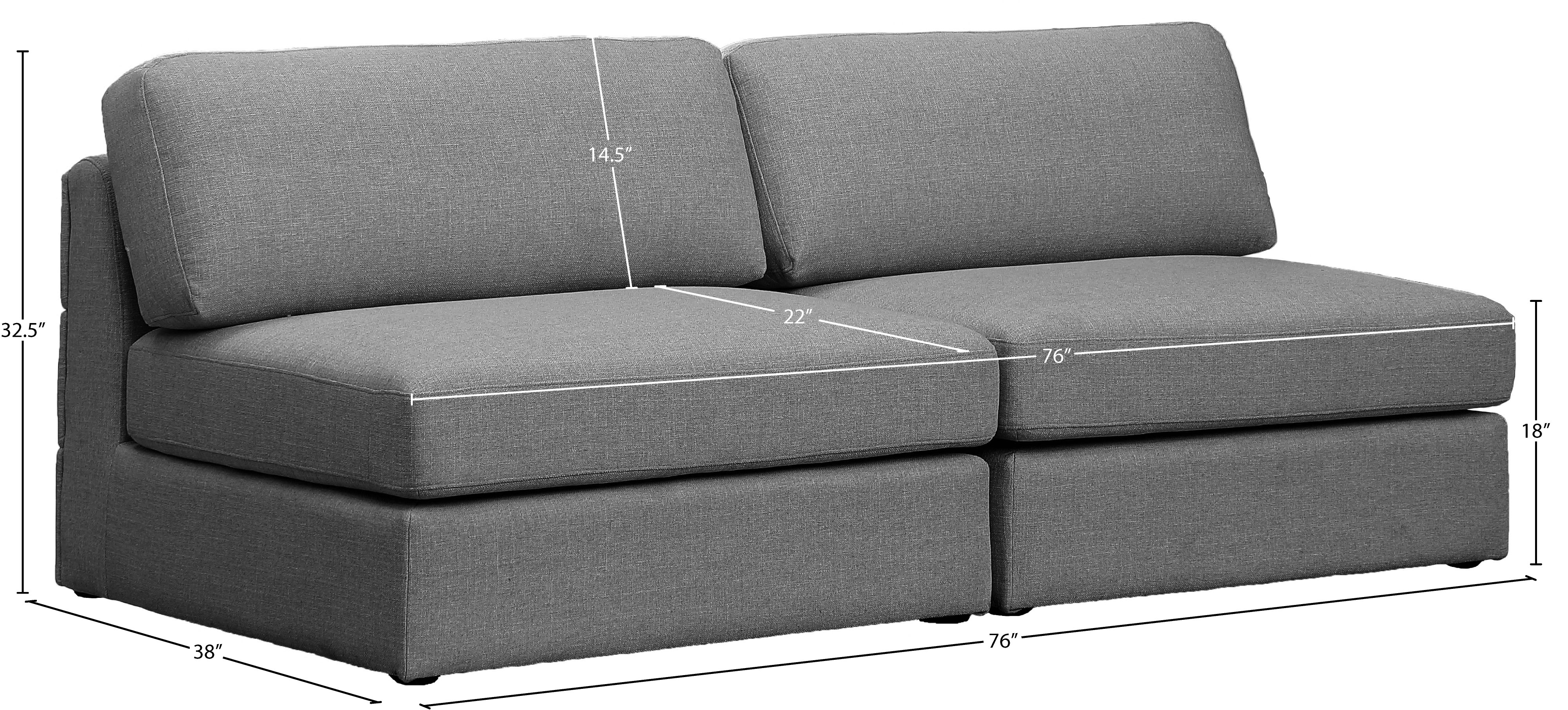 Beckham 76" Linen Modular Armless Sofa
