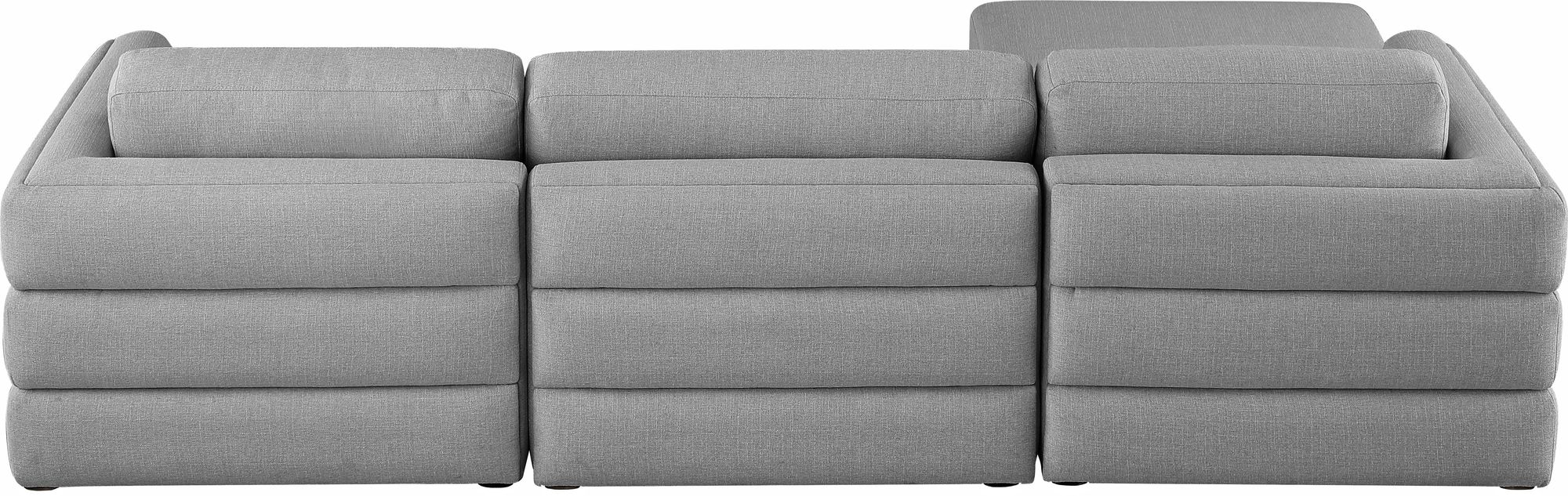 Beckham 114" Linen Fabric Modular 4-Piece Sectional Sofa