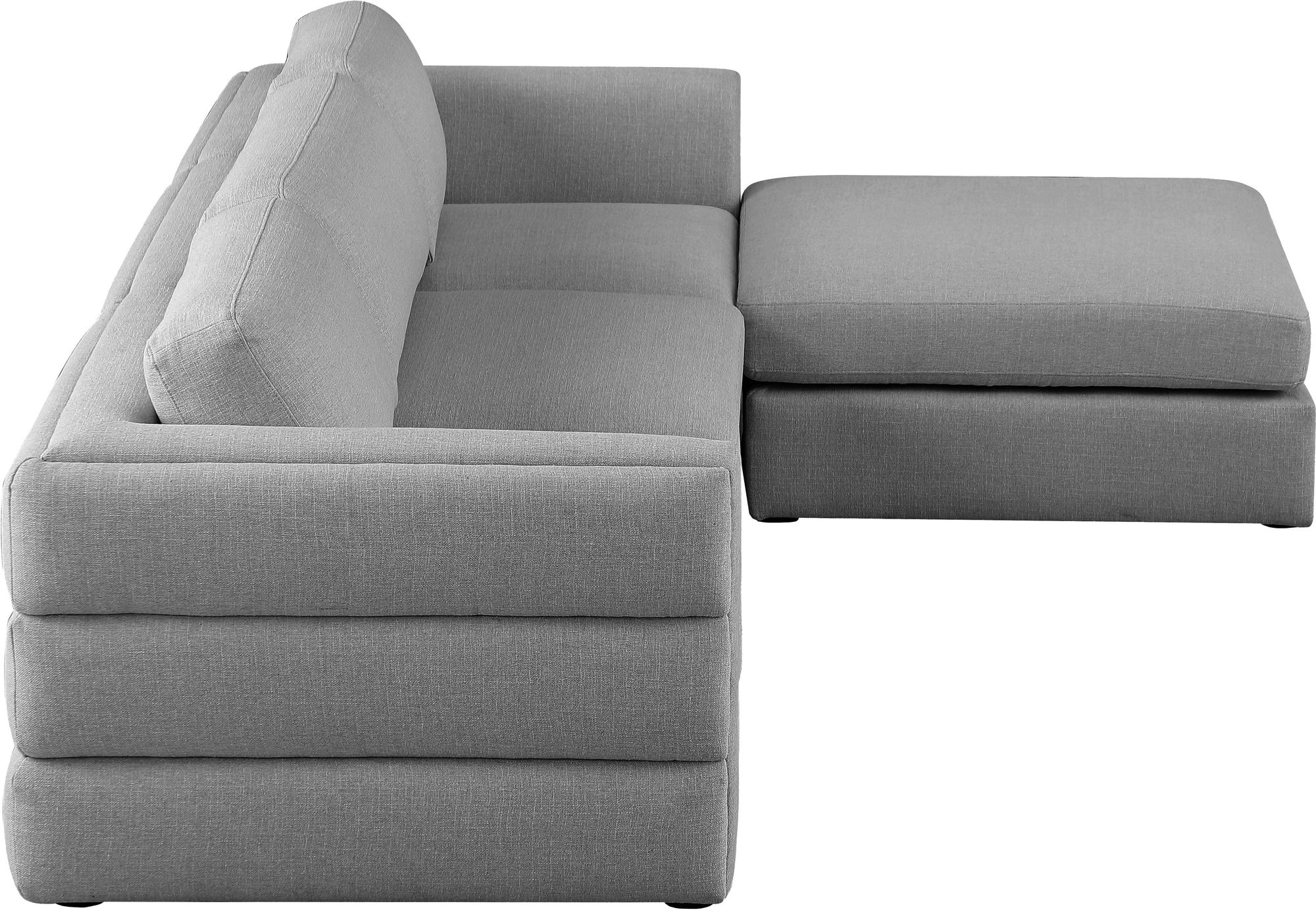 Beckham 114" Linen Fabric Modular 4-Piece Sectional Sofa
