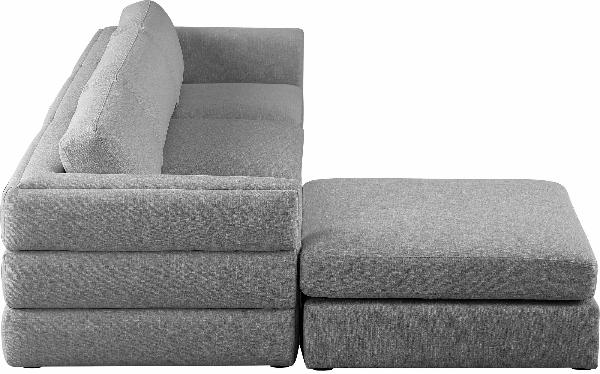 Beckham 114" Linen Fabric Modular 4-Piece Sectional Sofa
