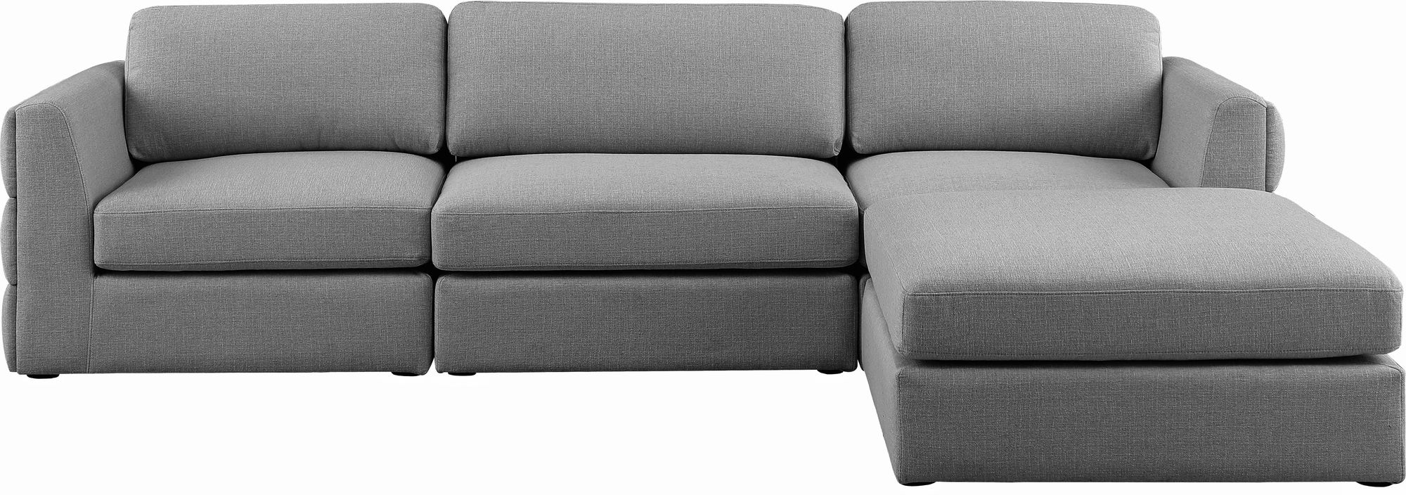 Beckham 114" Linen Fabric Modular 4-Piece Sectional Sofa