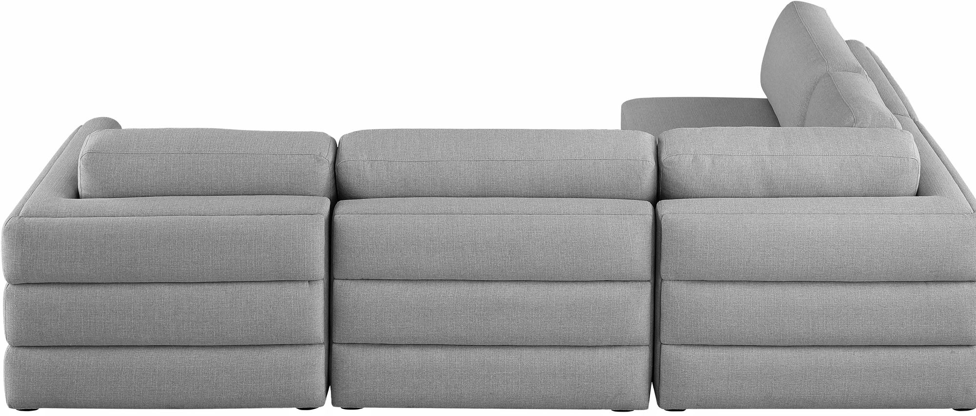 Beckham 114" Linen Fabric Modular 4-Piece Corner Sectional Sofa