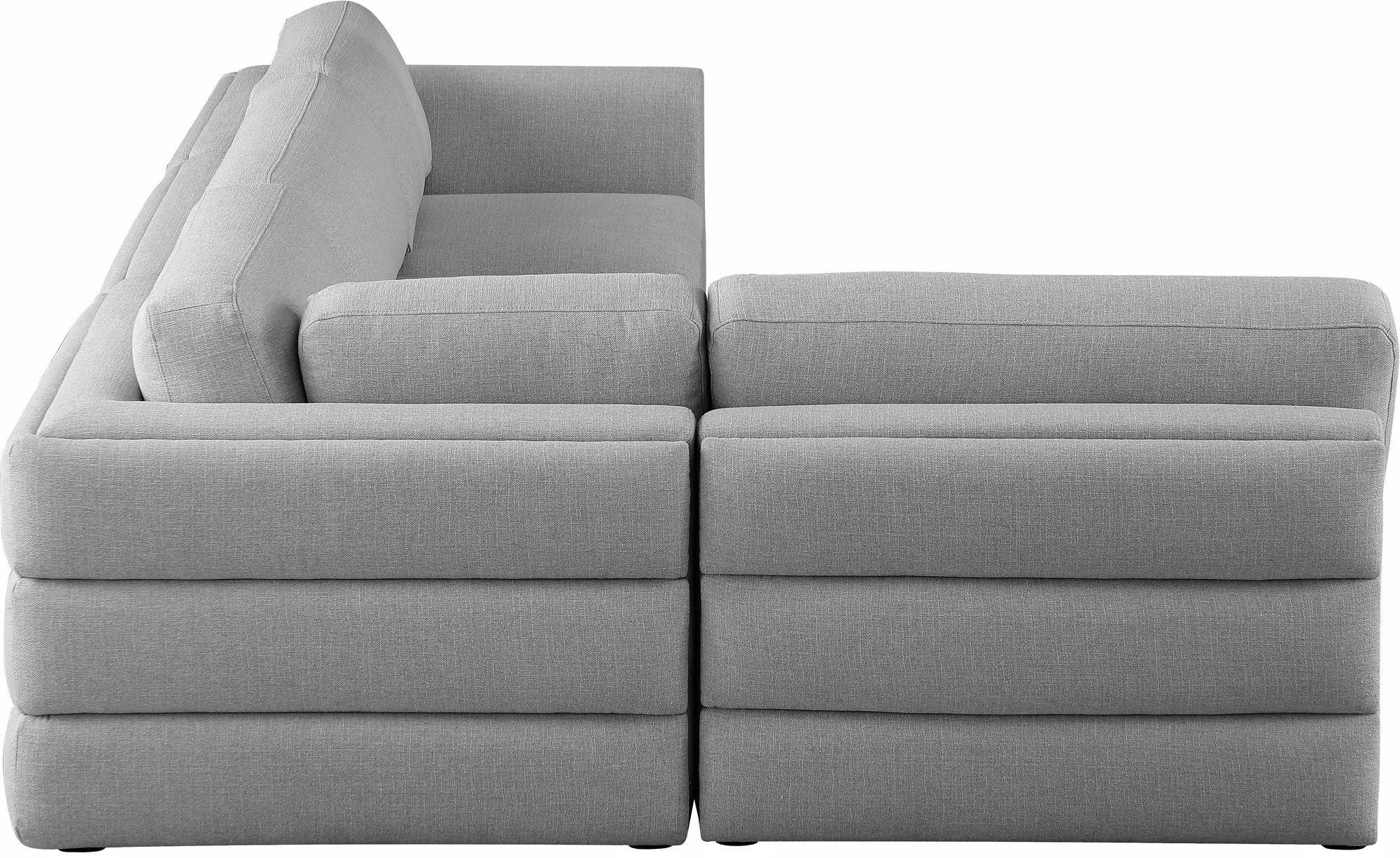 Beckham 114" Linen Fabric Modular 4-Piece Corner Sectional Sofa