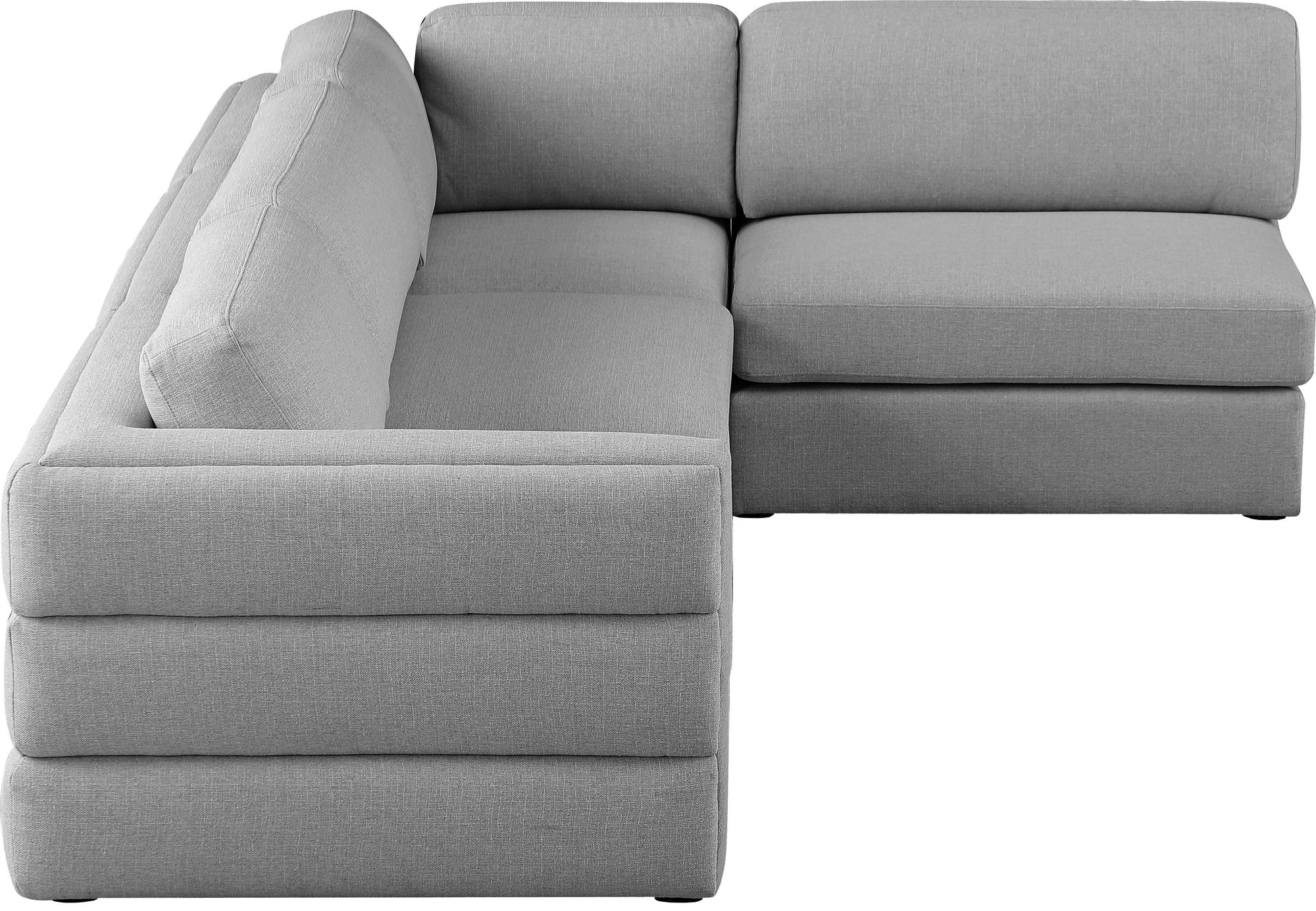 Beckham 114" Linen Fabric Modular 4-Piece Corner Sectional Sofa
