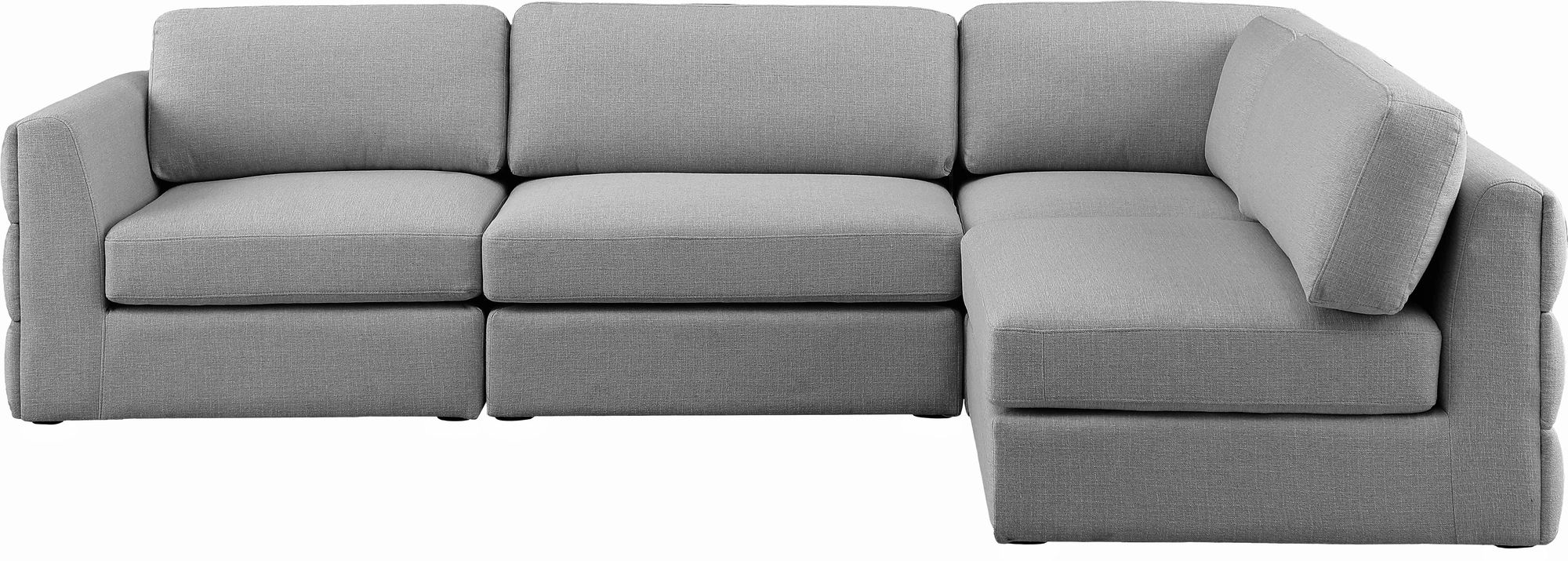 Beckham 114" Linen Fabric Modular 4-Piece Corner Sectional Sofa