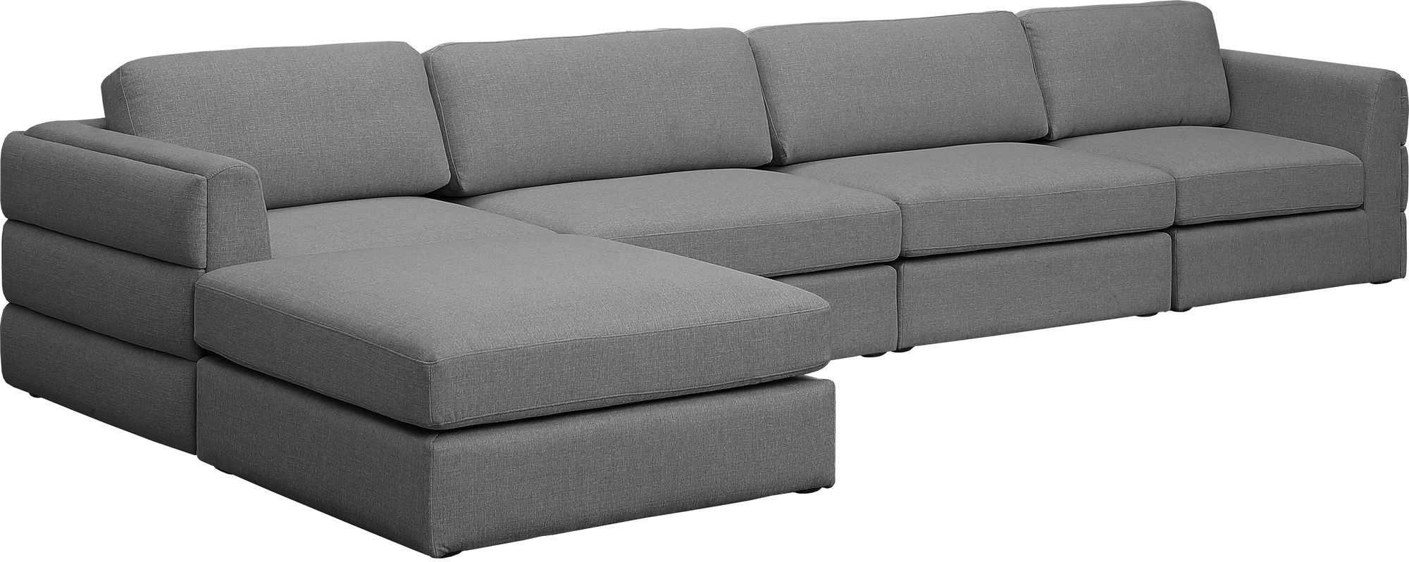 Beckham 152" 5-Piece Linen Fabric Modular Sectional Sofa