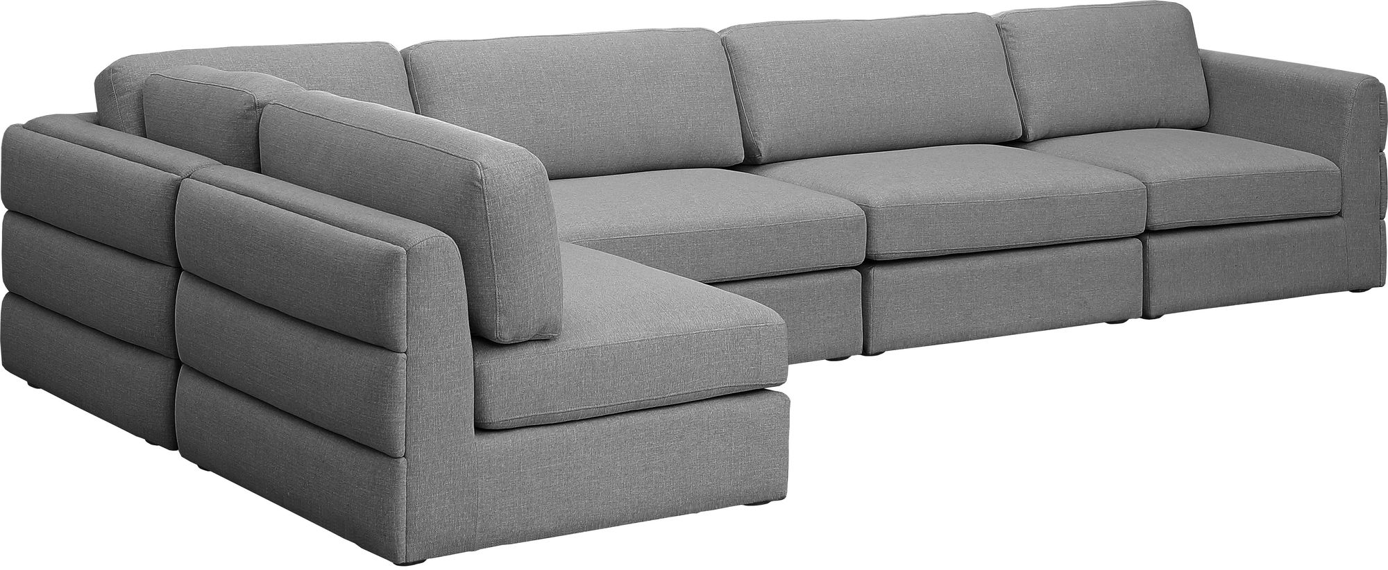 Beckham 152" 5-Piece Linen Fabric Modular Corner Sectional Sofa