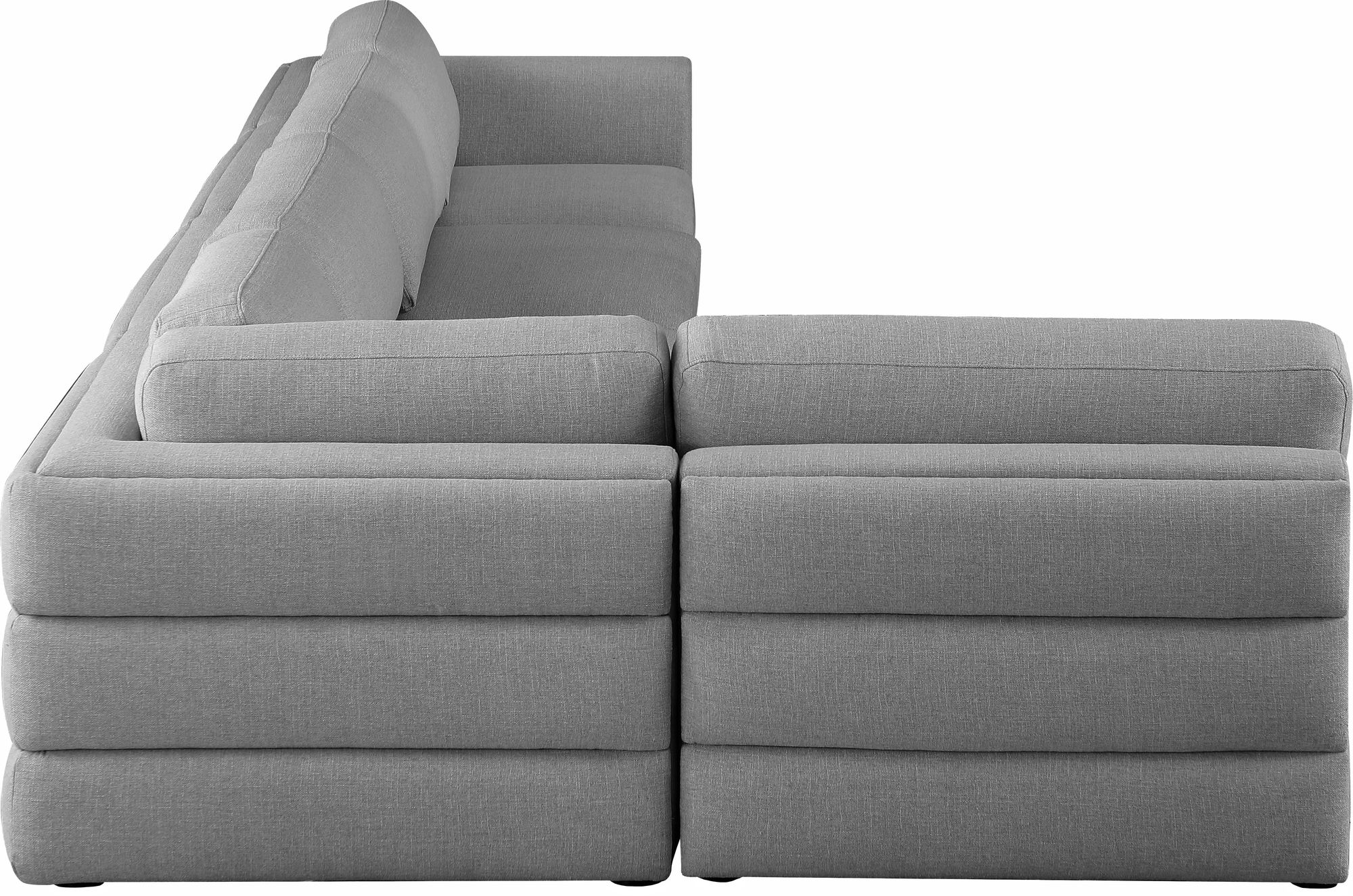 Beckham 152" 5-Piece Linen Fabric Modular Corner Sectional Sofa