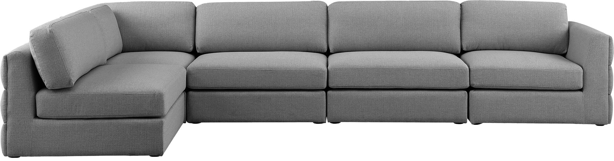 Beckham 152" 5-Piece Linen Fabric Modular Corner Sectional Sofa