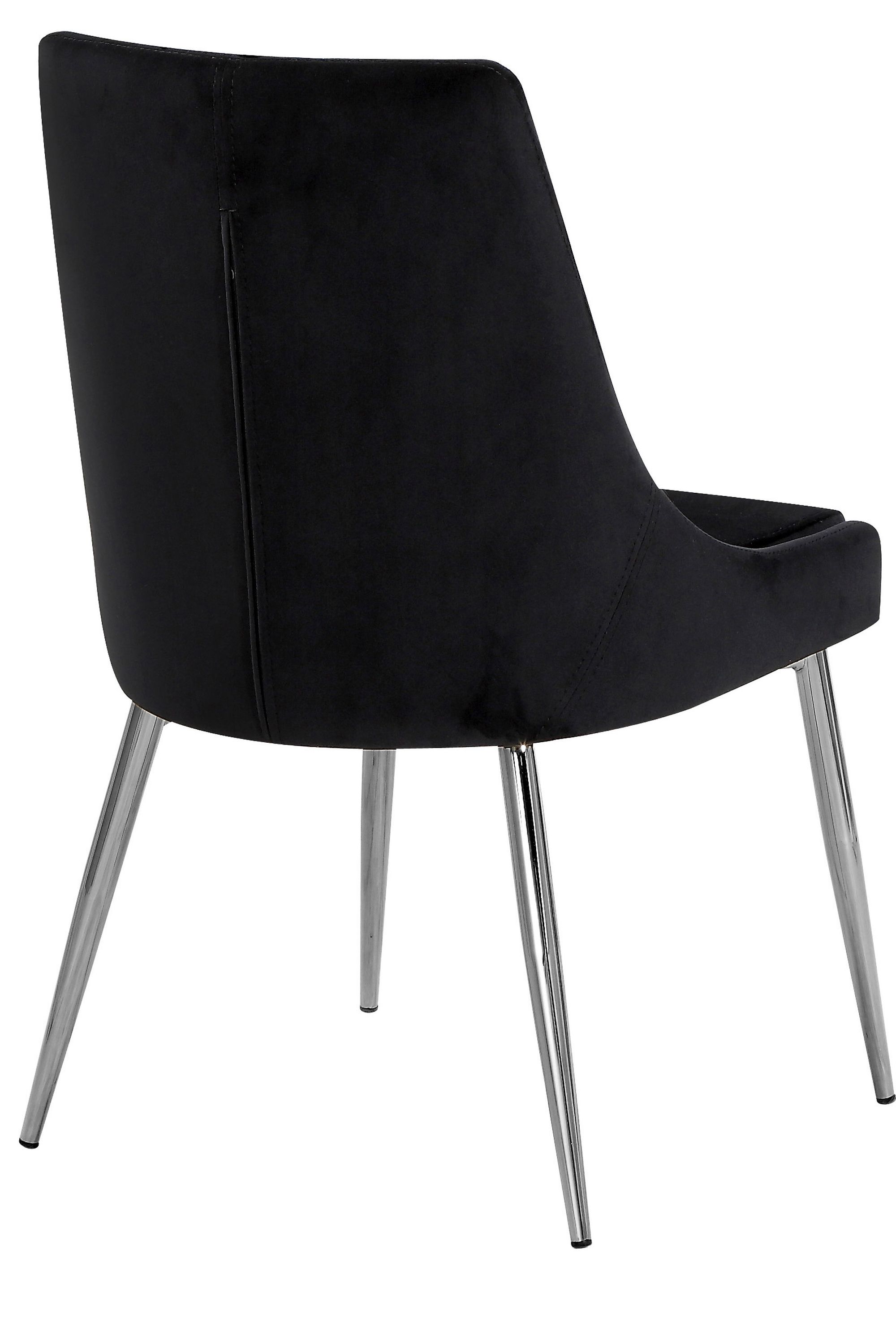 Karina Velvet Dining Chair with Polished Metal Frame