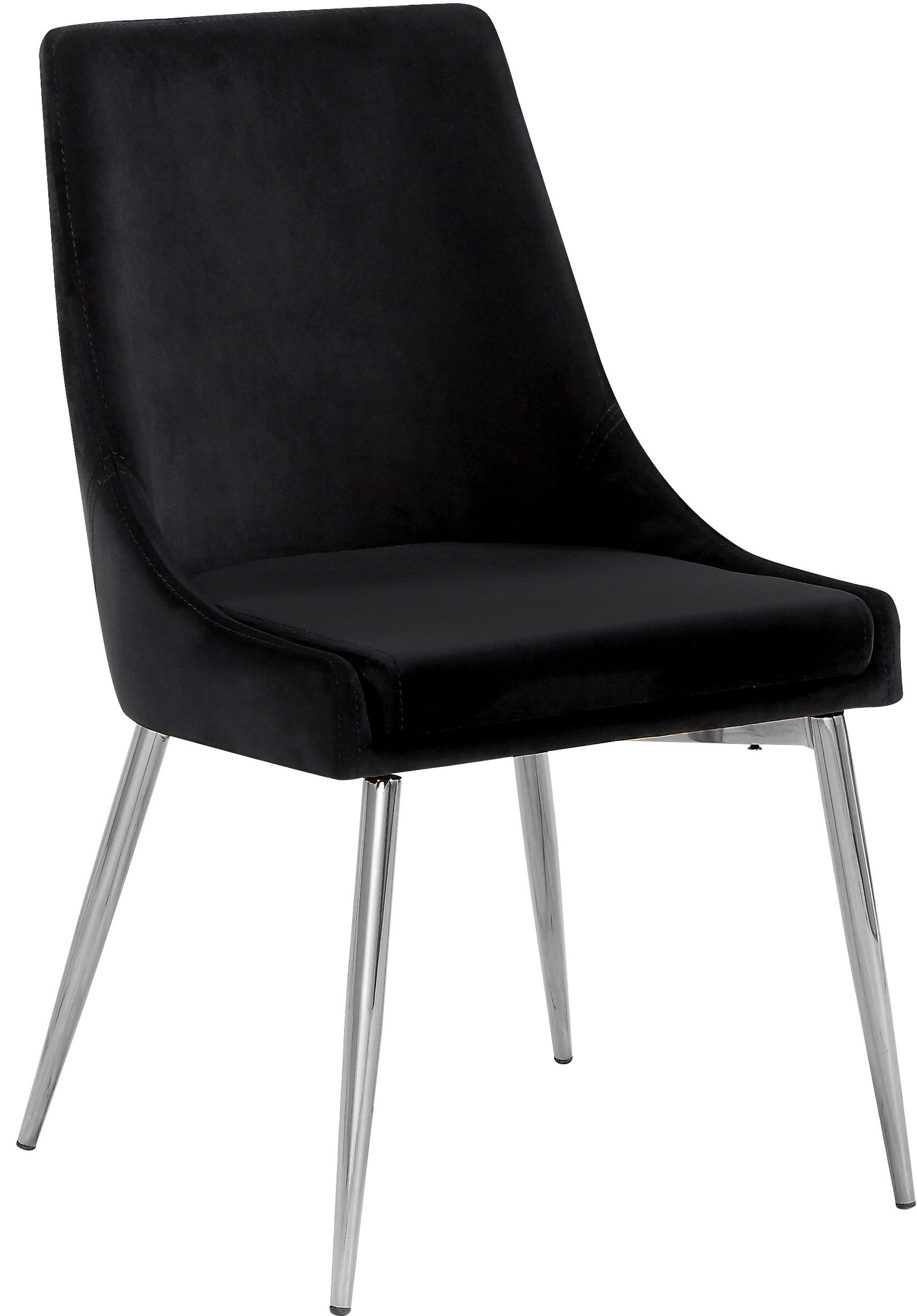 Karina Velvet Dining Chair with Polished Metal Frame