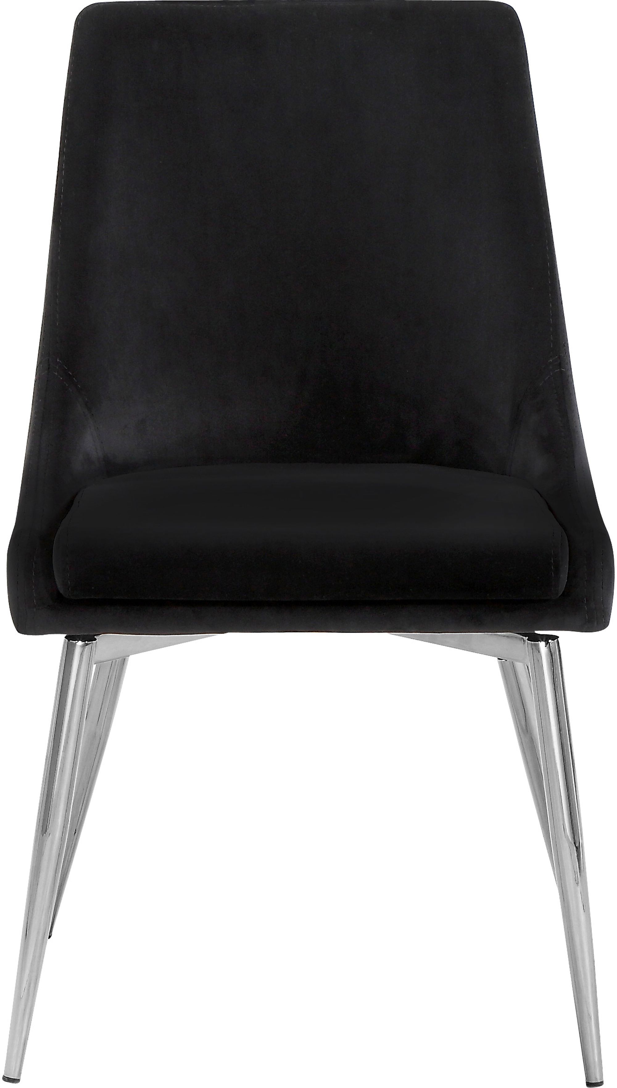 Karina Velvet Dining Chair with Polished Chrome Metal Frame