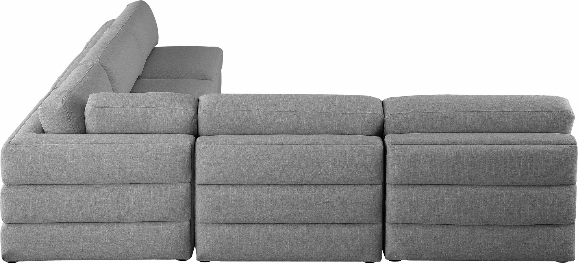 Beckham 114" 5-Piece Linen Modular Corner Armless Sectional