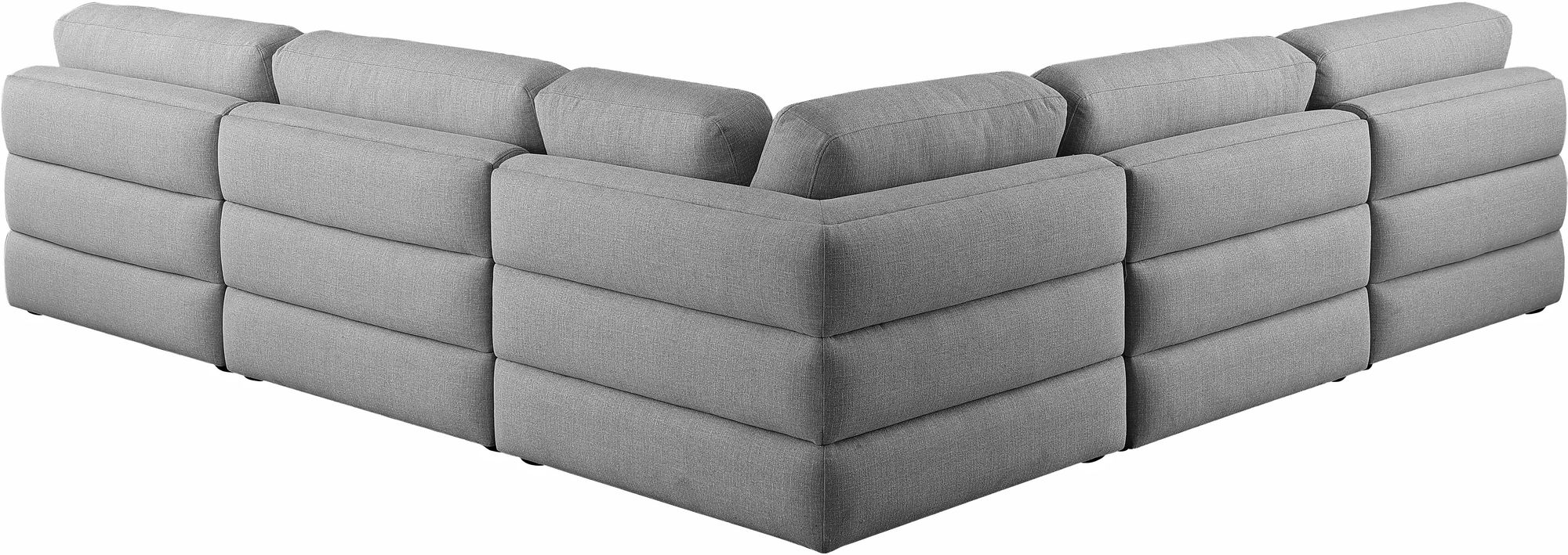 Beckham 114" 5-Piece Linen Modular Corner Armless Sectional
