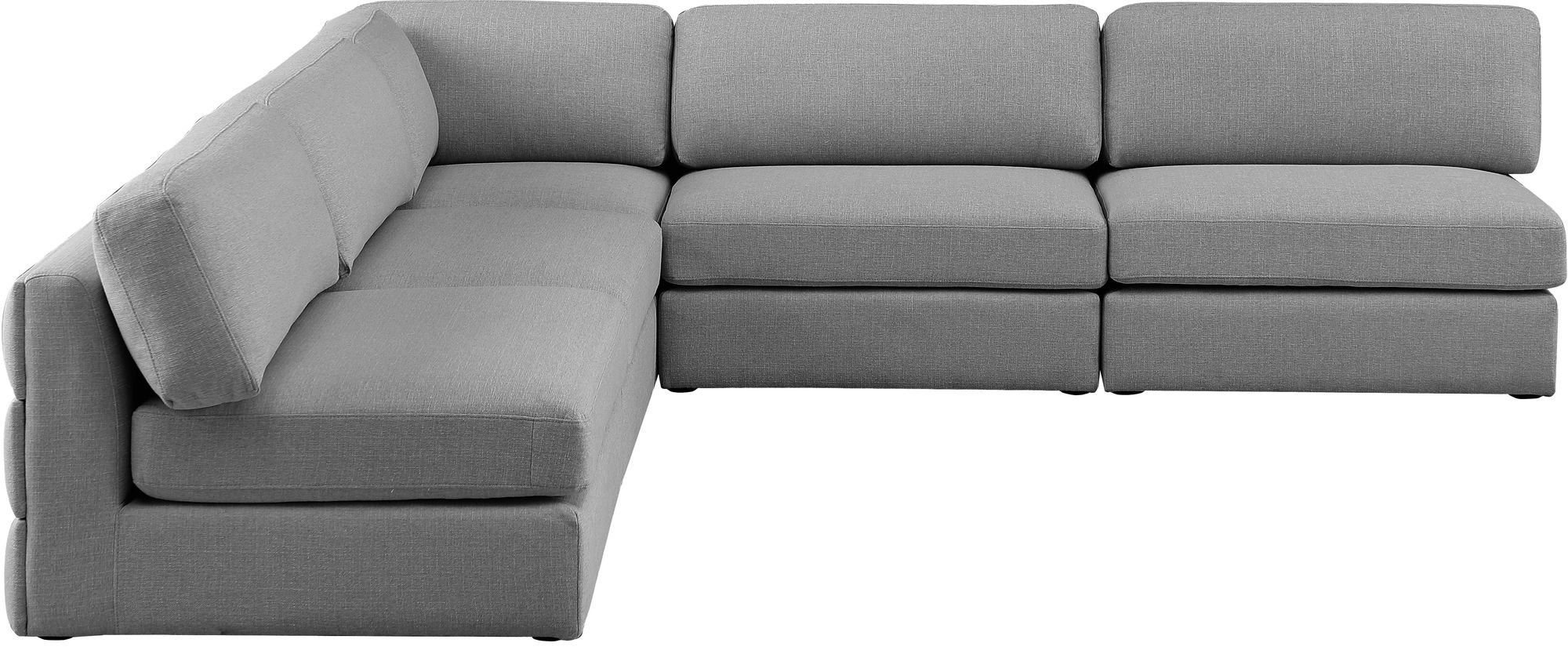 Beckham 114" 5-Piece Linen Modular Corner Armless Sectional