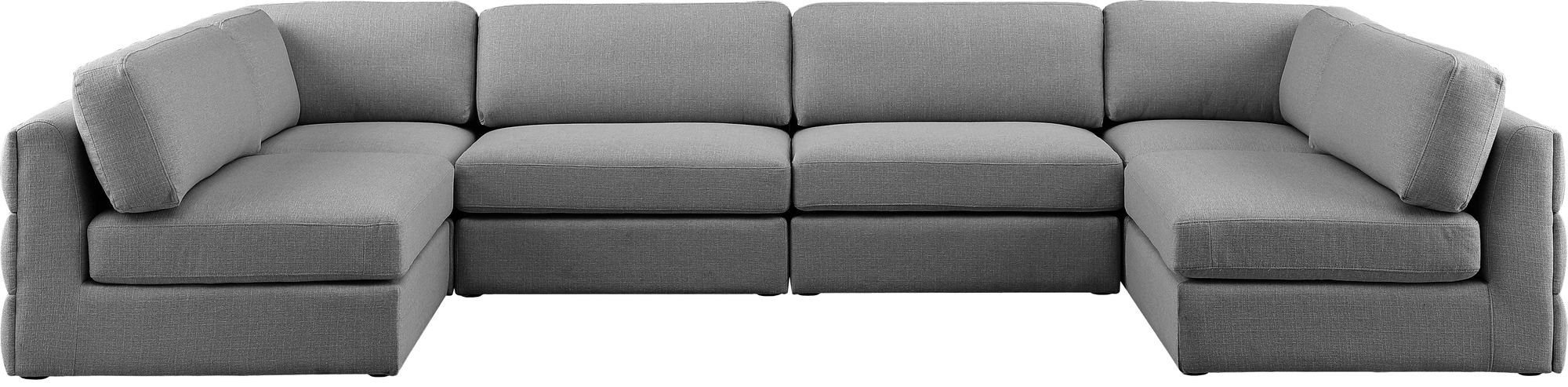 Beckham 152" 6-Piece Linen Modular U-Shape Corner Sectional