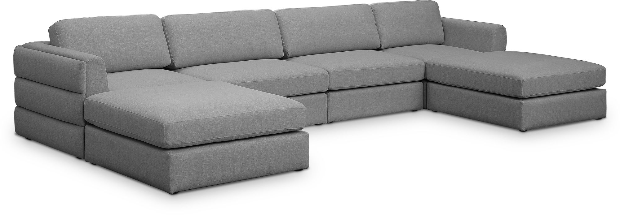 Beckham 152" 6-Piece Linen Fabric Modular U-Shape Sectional Sofa
