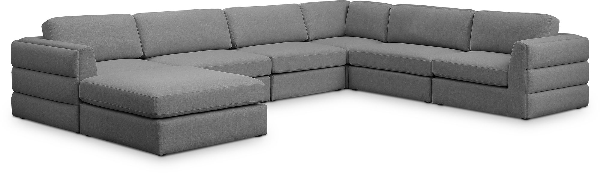 Beckham 152" 7-Piece Linen Fabric Modular Sectional Sofa